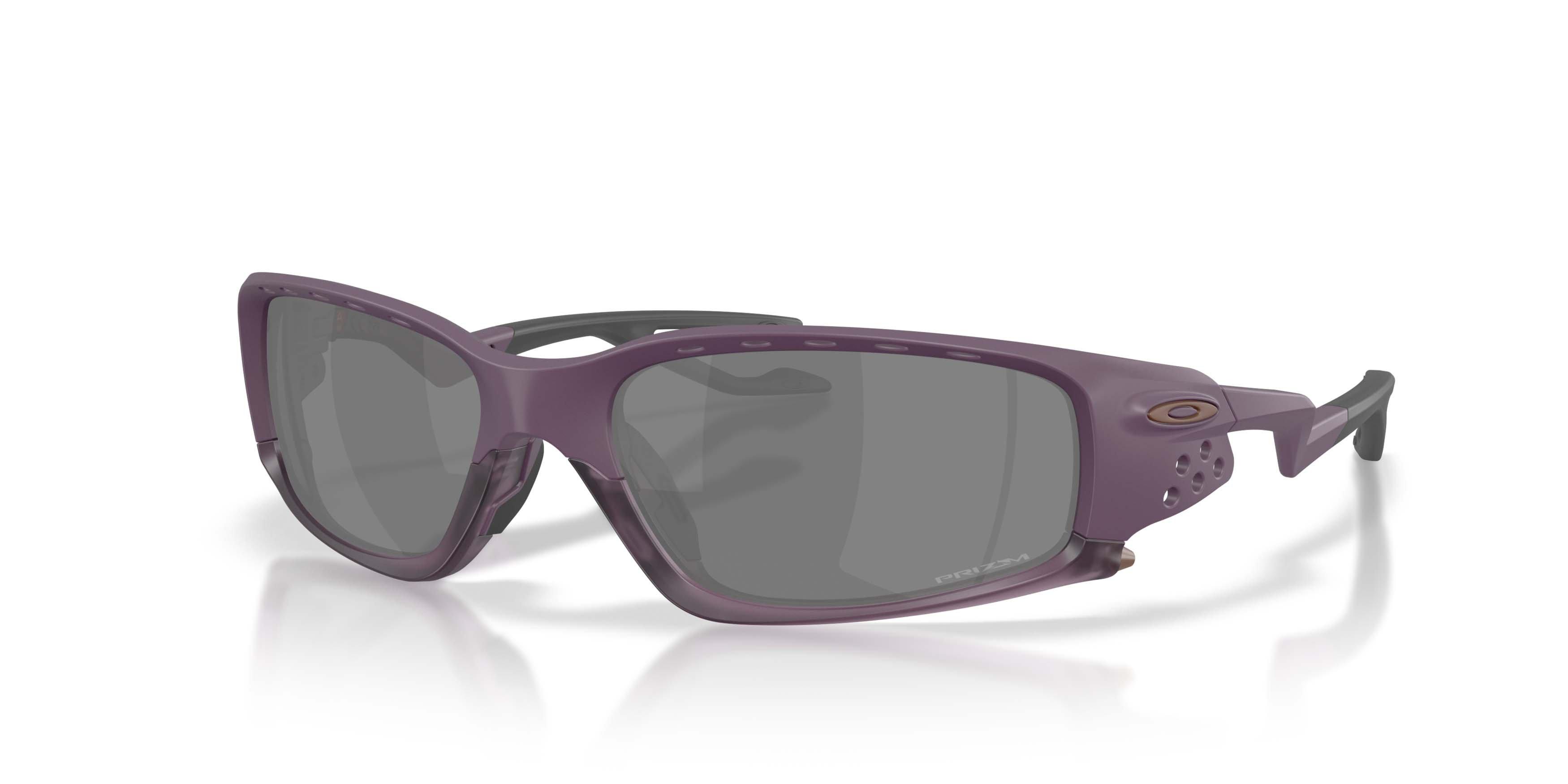 Oakley Plantaris SQ Prizm Black Polarized Sunglasses - Matte Aubergine - PURPLE/BLACK