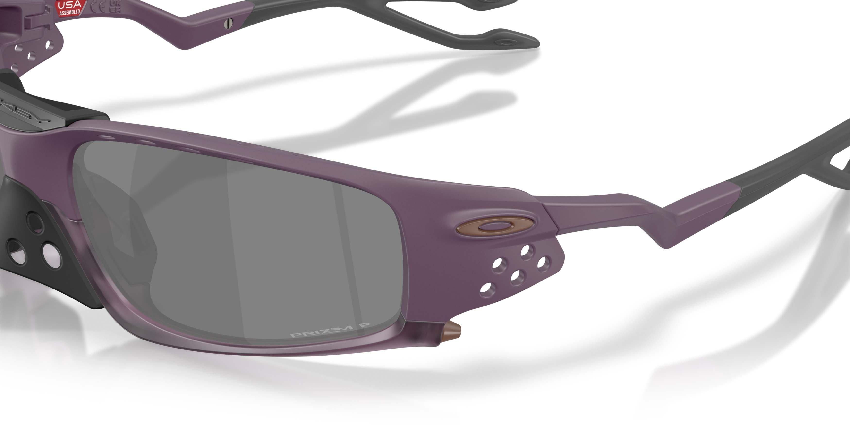 Oakley Plantaris SQ Prizm Black Polarized Sunglasses - Matte Aubergine - PURPLE/BLACK