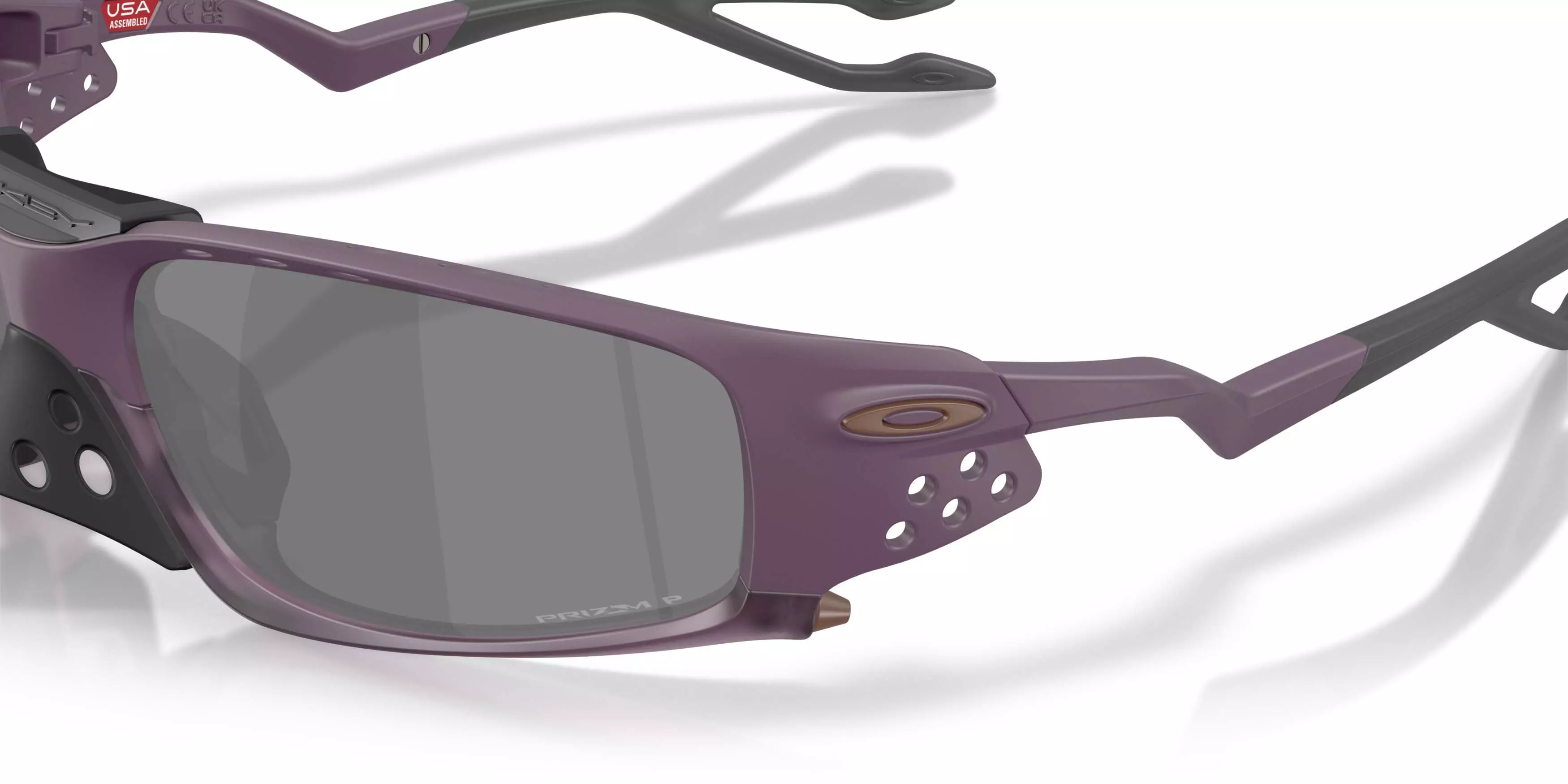 Oakley Plantaris SQ Prizm Black Polarized Sunglasses - Matte Aubergine - PURPLE/BLACK