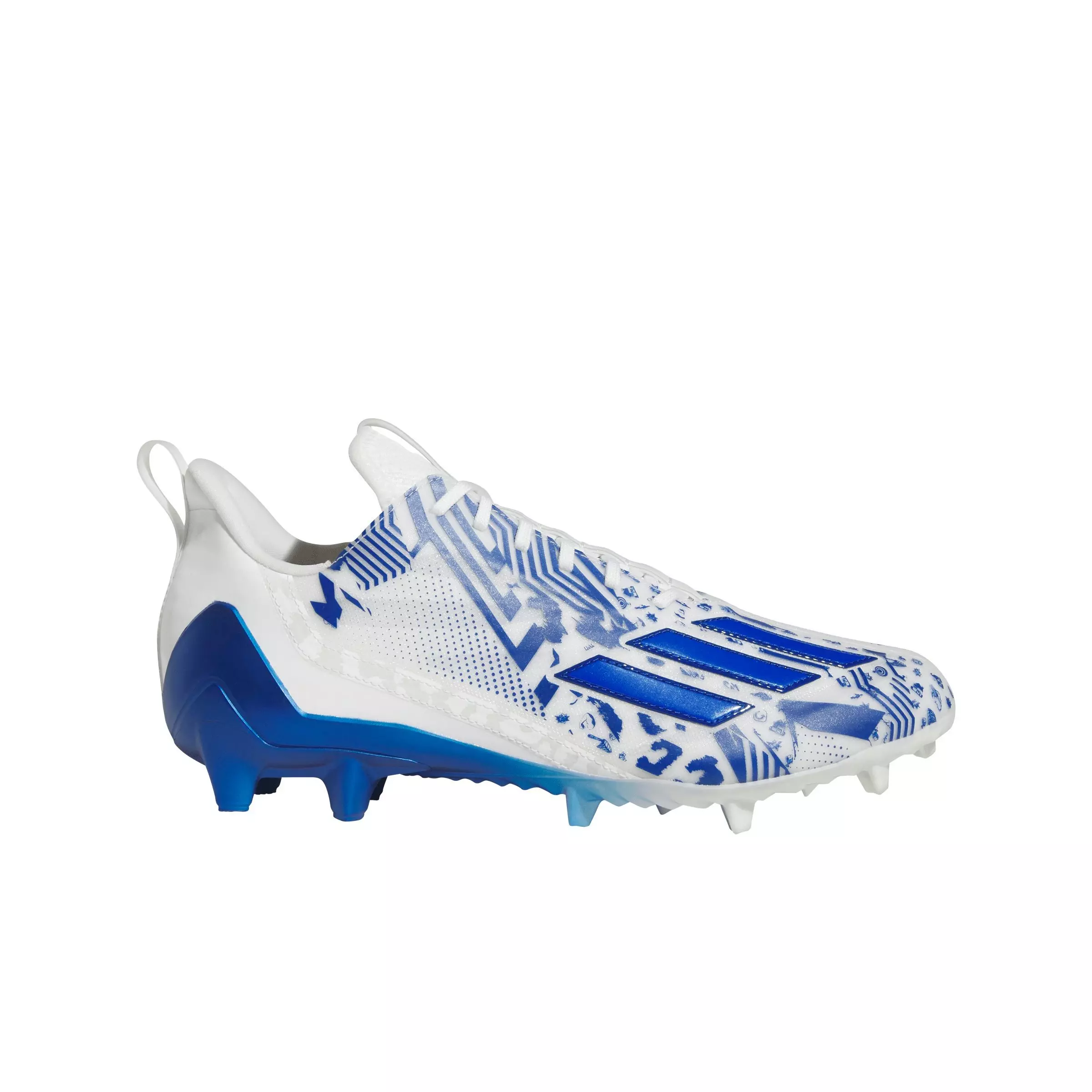 adidas adizero 12.0 Mismatch "Ftwr White/Royal Blue/Ftwr White" Men's Football Cleat - WHITE/BLUE/WHITE