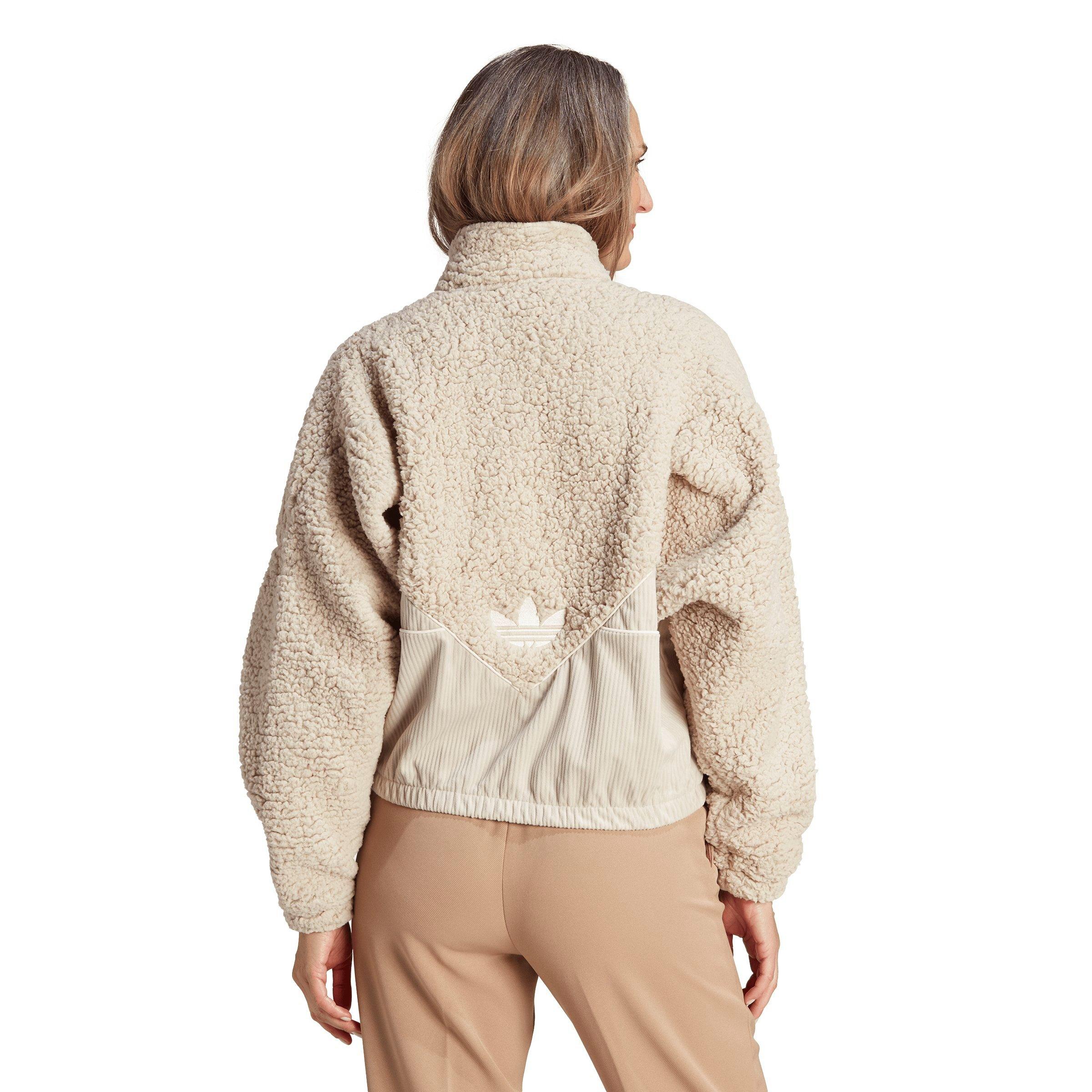 adidas Women's Originals Corduroy Fleece Mix Jacket - Beige