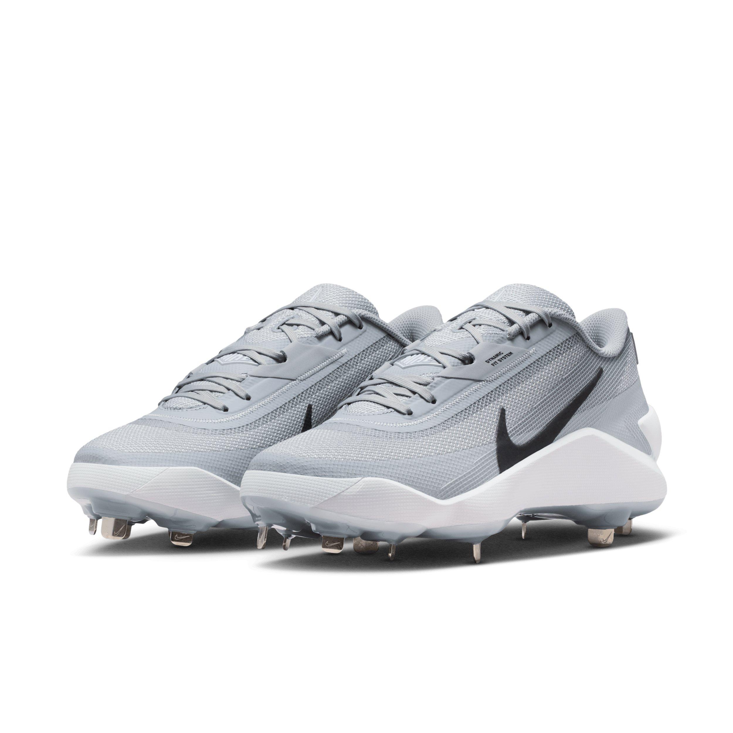 Nike Diamond Showcase MTL "Wolf Grey/White/Black" Men's Baseball Cleat - GREY/WHITE/BLACK Thumbnail View 3