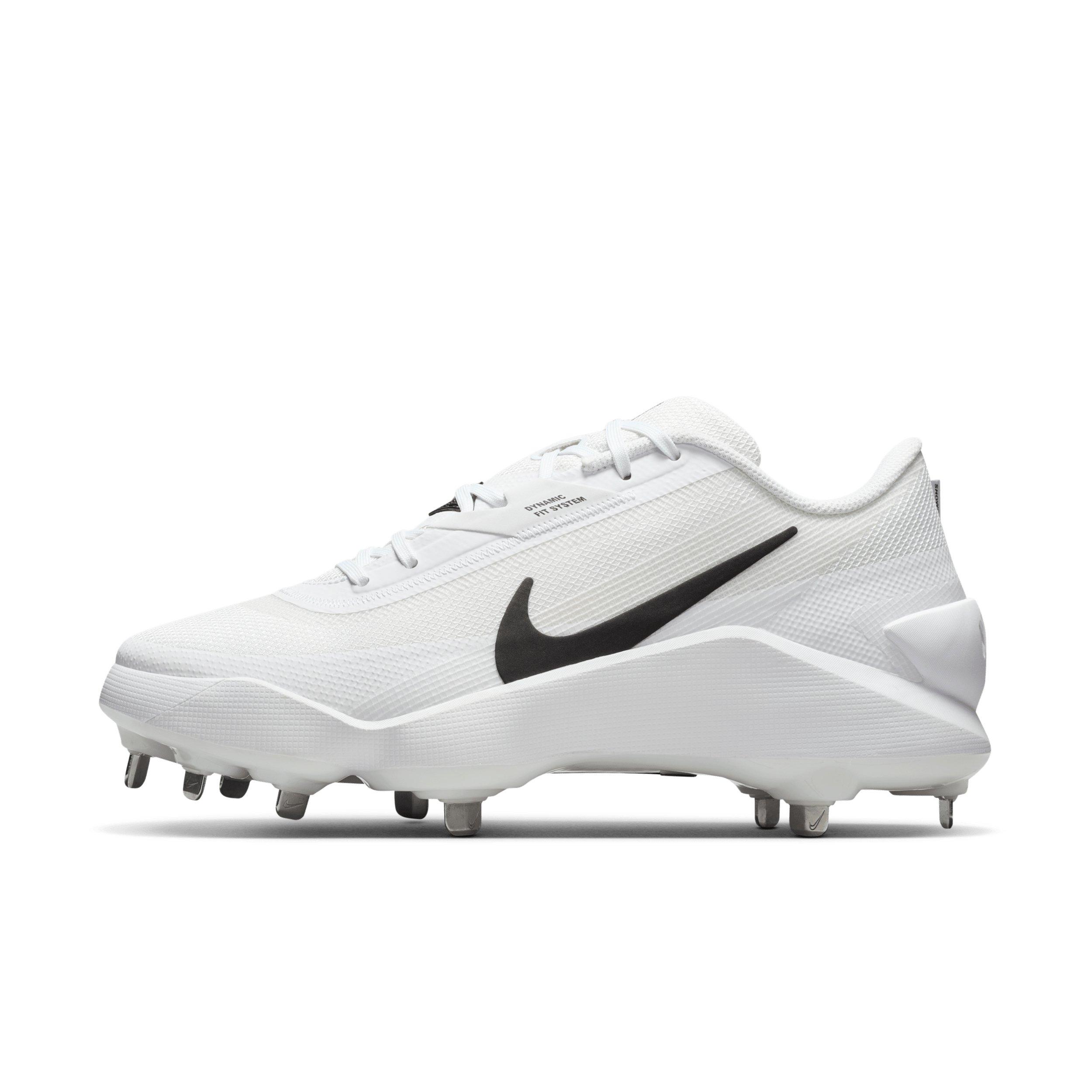 Nike Diamond Showcase MTL "White/Black" Men's Baseball Cleat - WHITE/BLACK Thumbnail View 2
