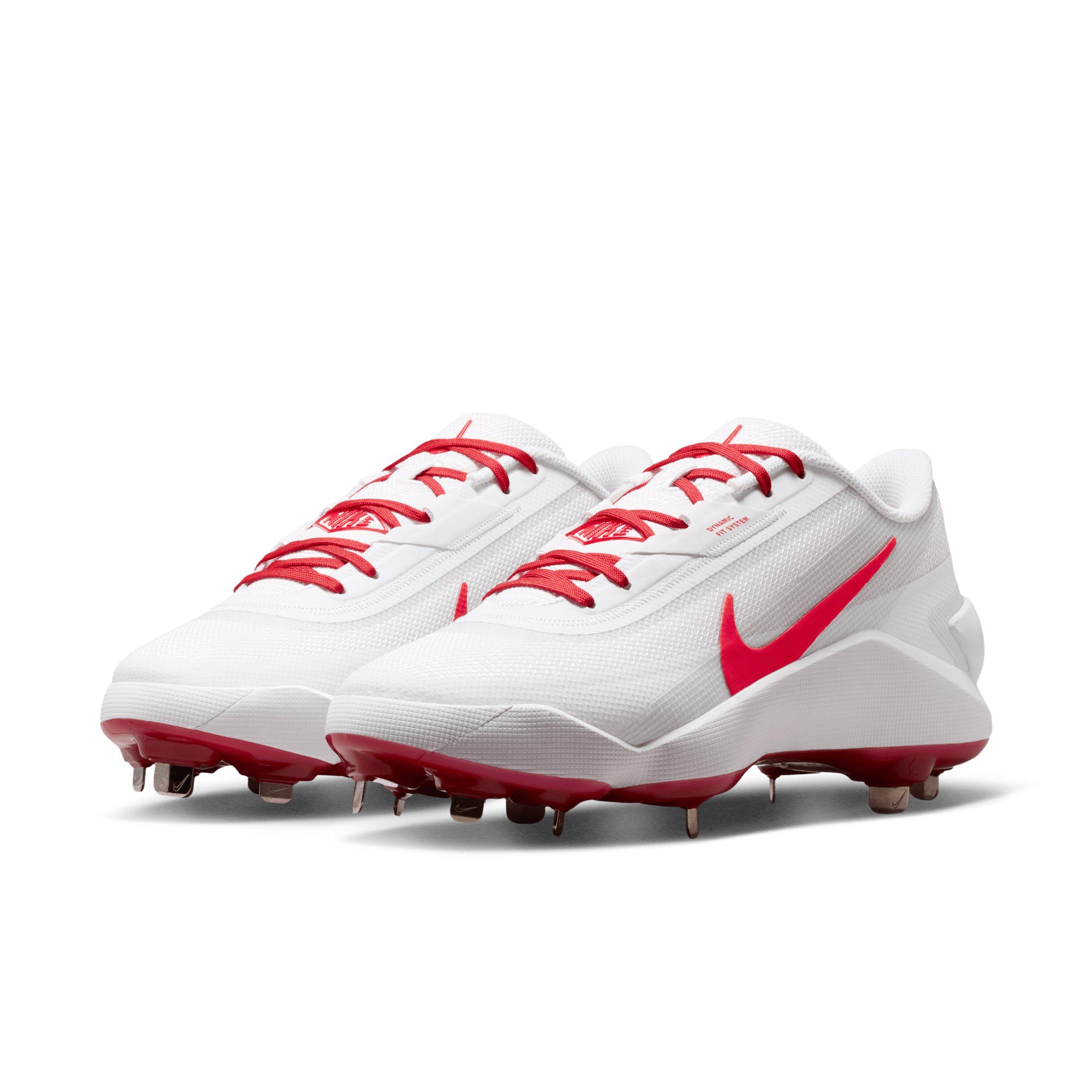 Nike Diamond Showcase MTL "White/University Red" Men's Baseball Cleat - WHITE/RED Thumbnail View 3