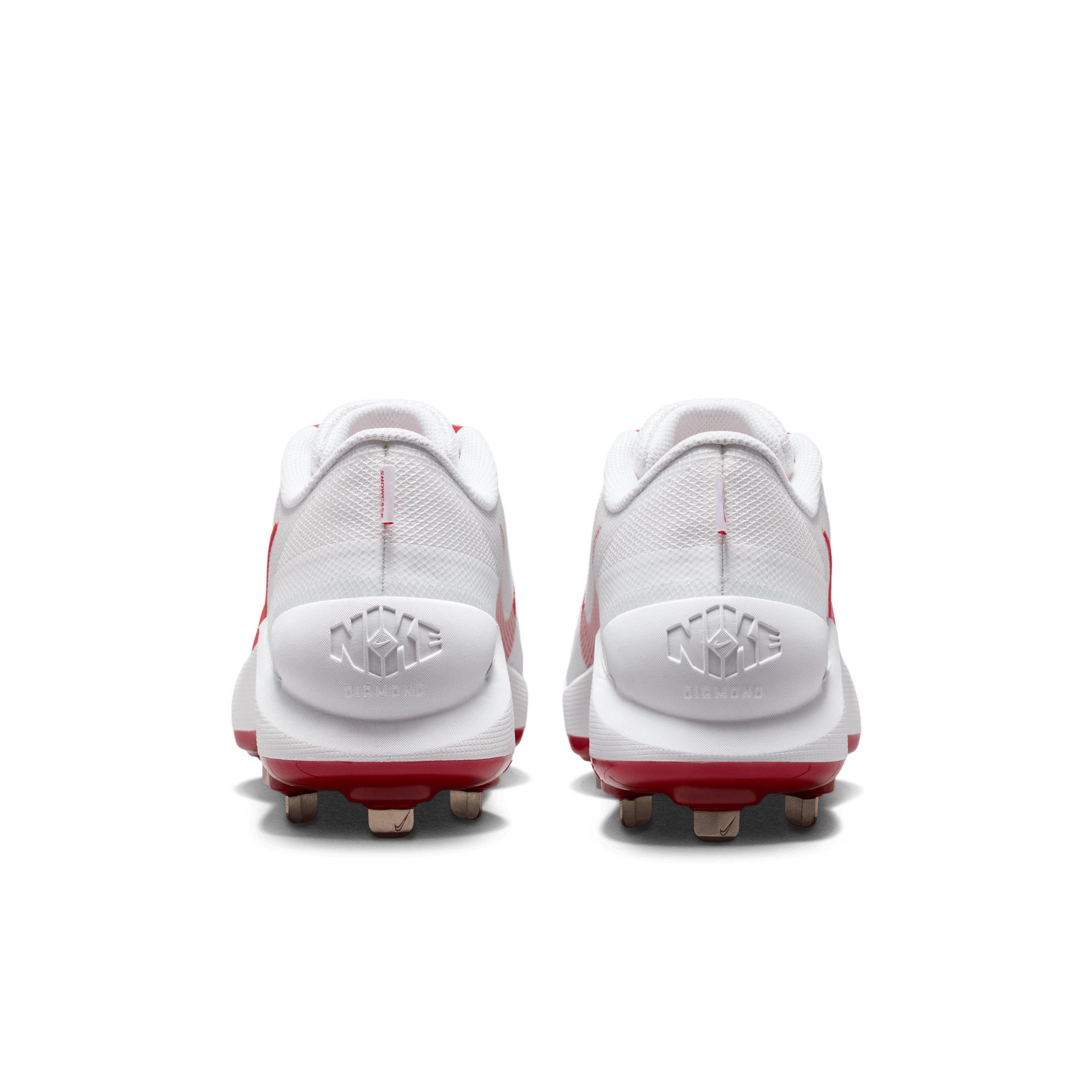 Nike Diamond Showcase MTL "White/University Red" Men's Baseball Cleat - WHITE/RED Thumbnail View 5