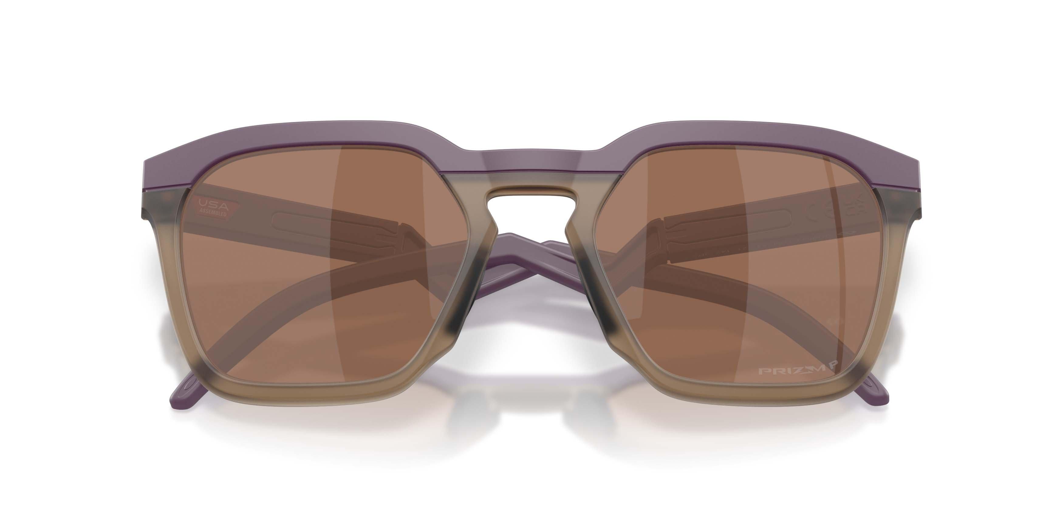 Oakley HSTN SQ Prizm Tungsten Polarized Sunglasses - Matte Aubergine - PURPLE/TAN