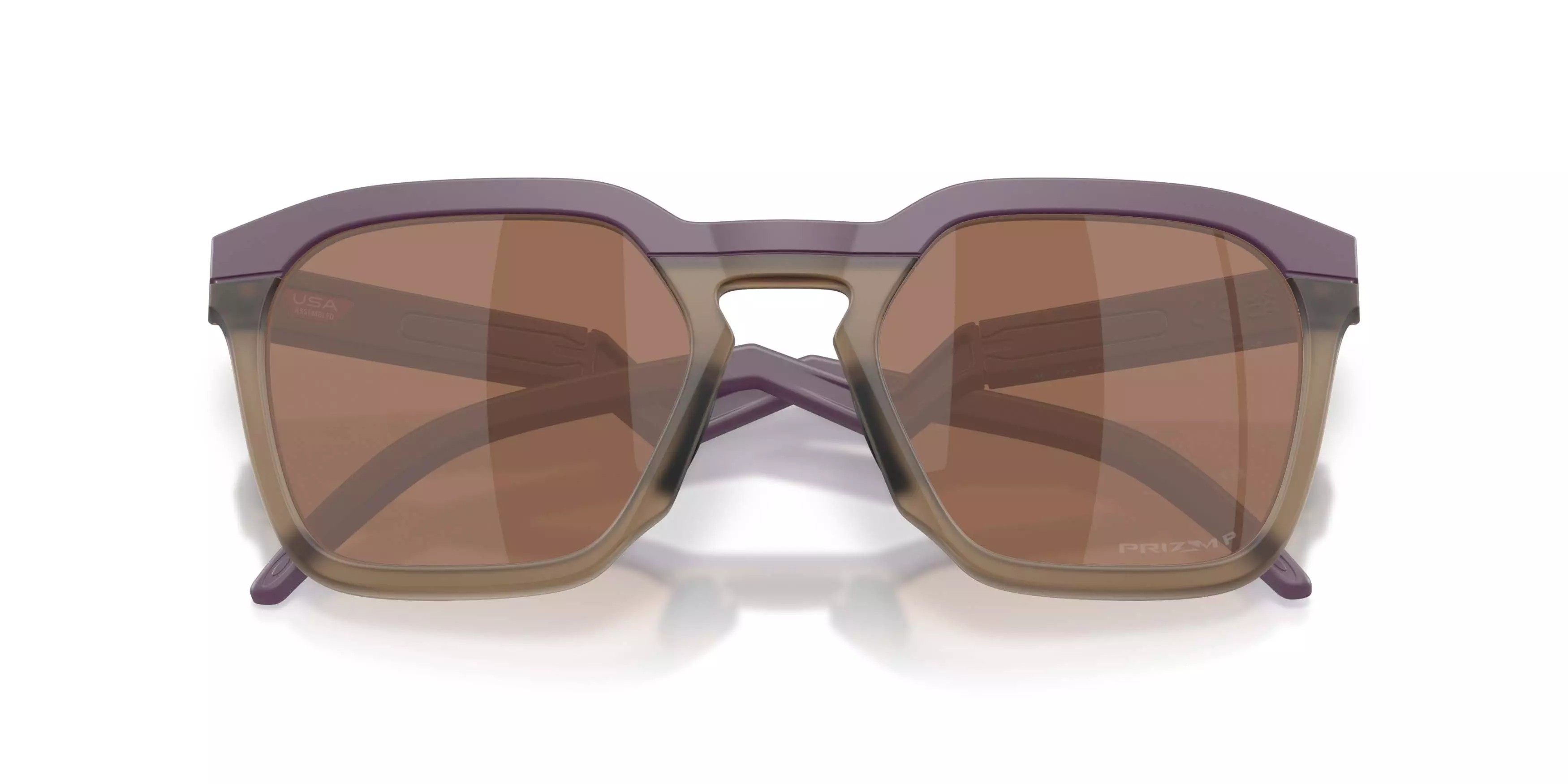 Oakley HSTN SQ Prizm Tungsten Polarized Sunglasses - Matte Aubergine - PURPLE/TAN