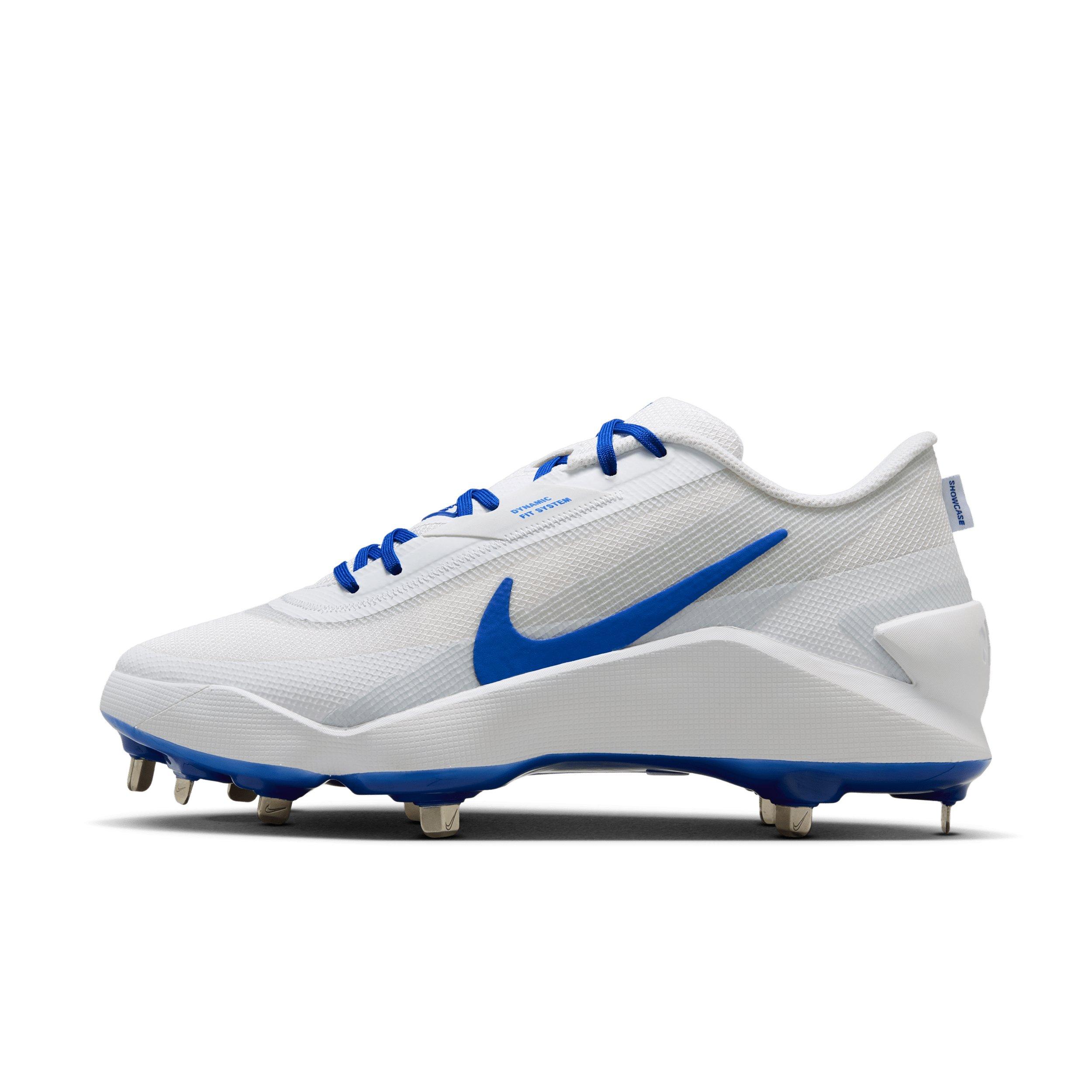 Nike Diamond Showcase MTL "White/Pure Platinum/Hyper Royal" Men's Baseball Cleat - WHITE/PLATINUM/ROYAL Thumbnail View 2