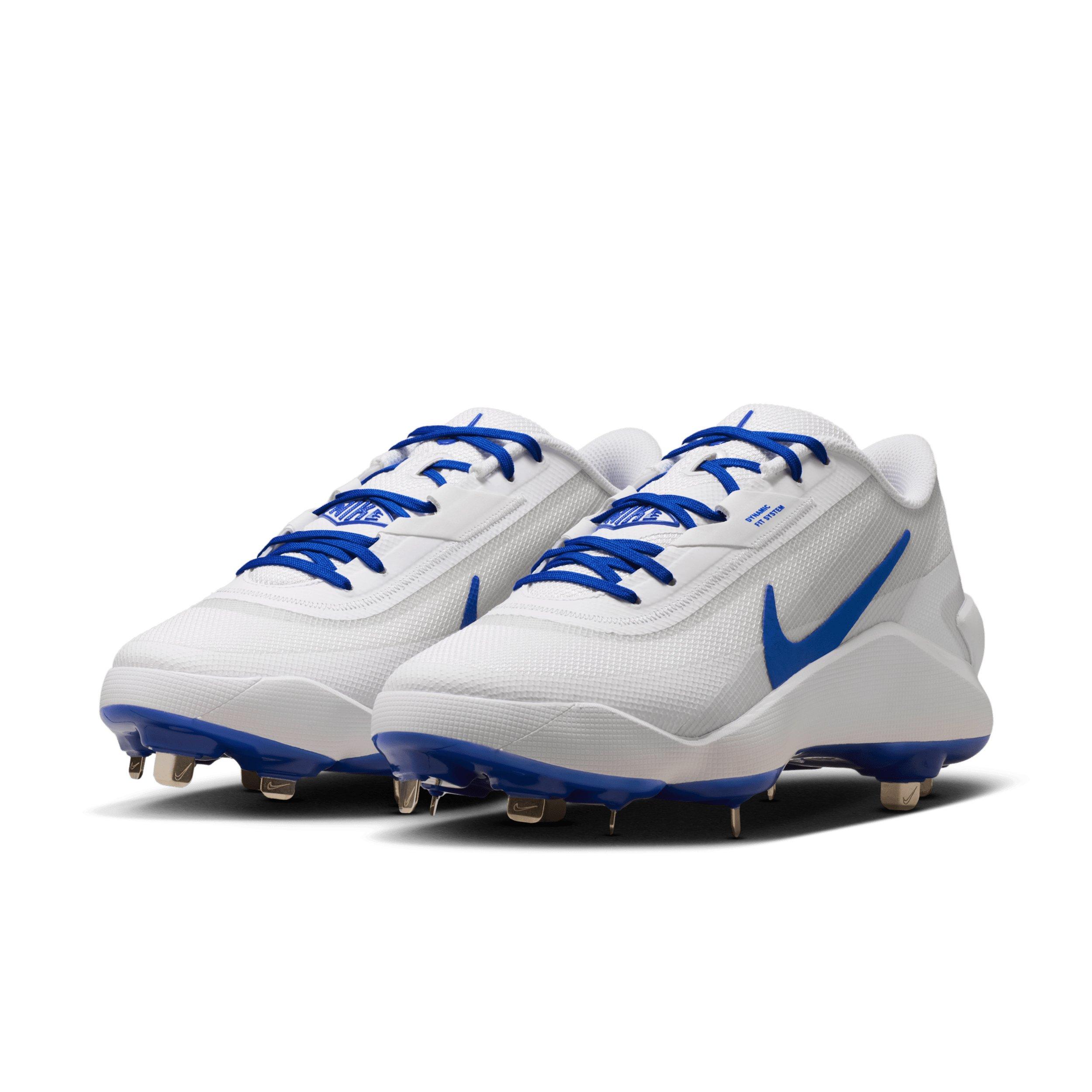 Nike Diamond Showcase MTL "White/Pure Platinum/Hyper Royal" Men's Baseball Cleat - WHITE/PLATINUM/ROYAL Thumbnail View 3