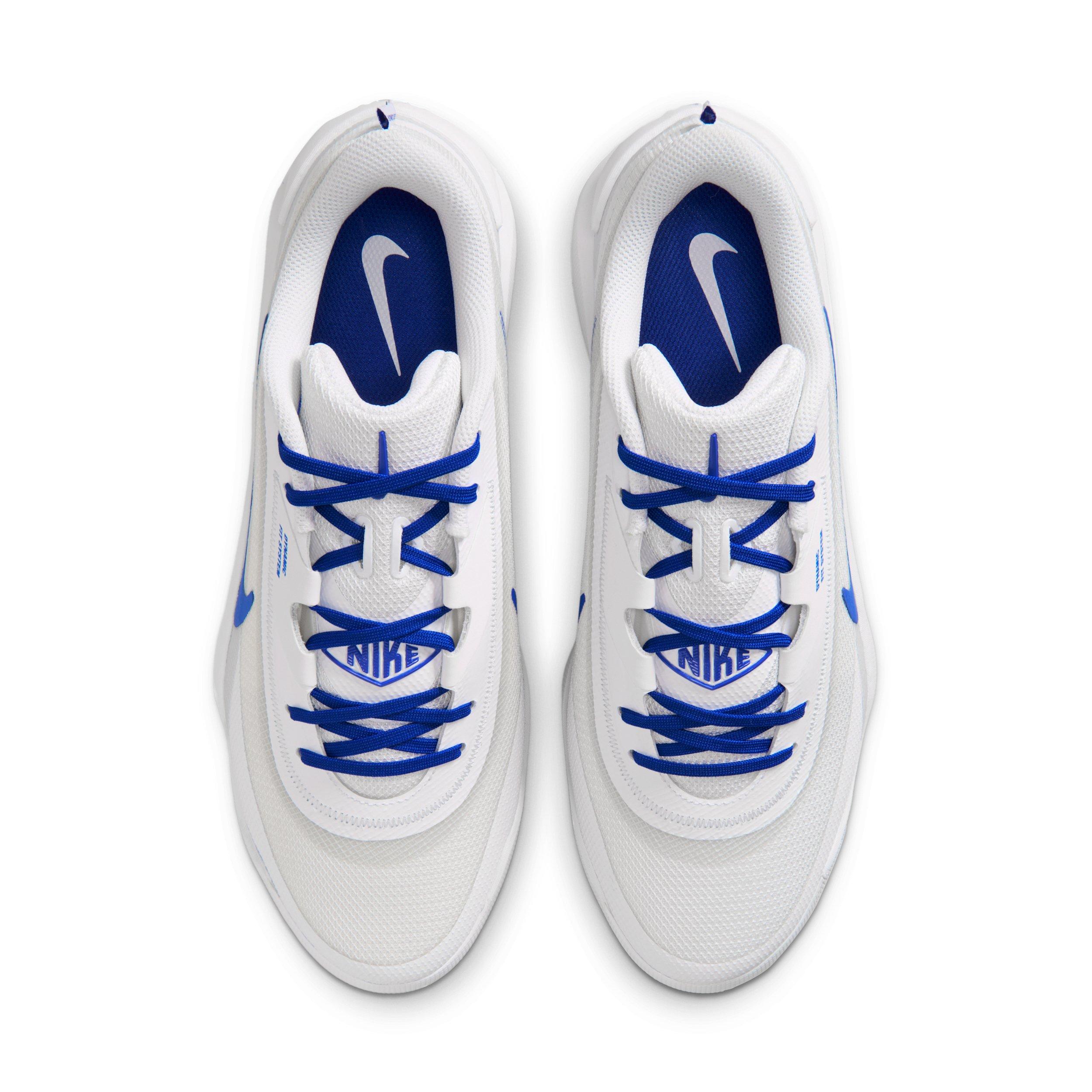 Nike Diamond Showcase MTL "White/Pure Platinum/Hyper Royal" Men's Baseball Cleat - WHITE/PLATINUM/ROYAL Thumbnail View 4