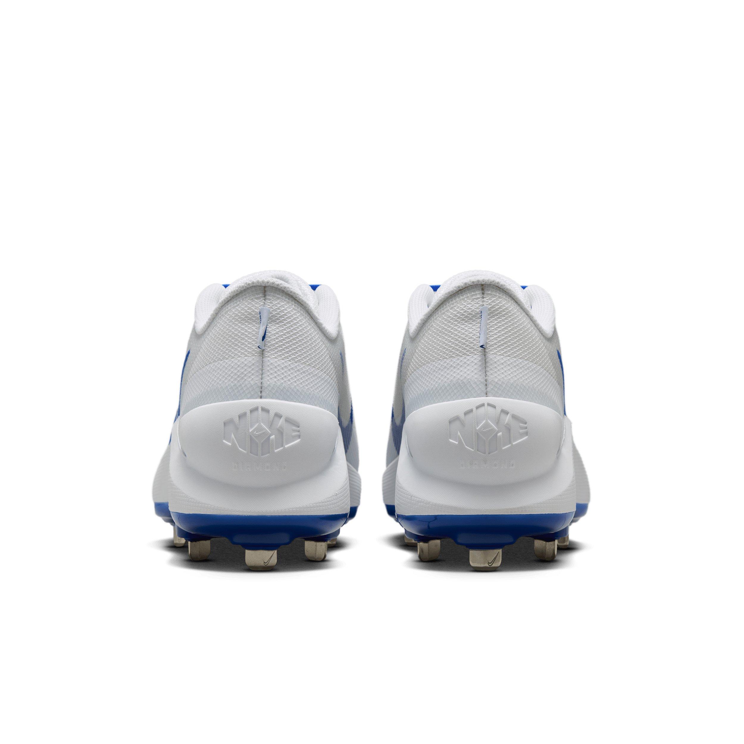 Nike Diamond Showcase MTL "White/Pure Platinum/Hyper Royal" Men's Baseball Cleat - WHITE/PLATINUM/ROYAL Thumbnail View 5