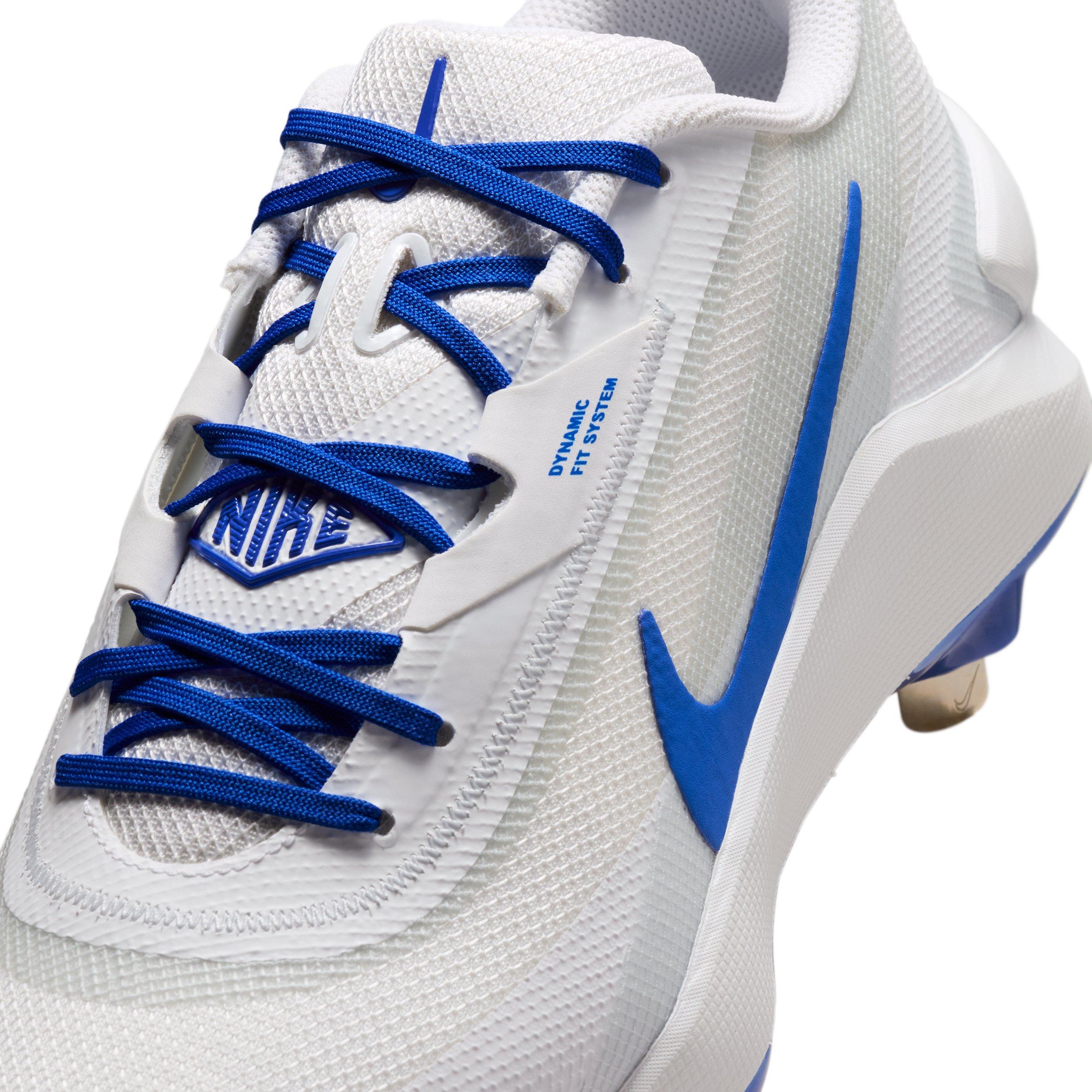 Nike Diamond Showcase MTL "White/Pure Platinum/Hyper Royal" Men's Baseball Cleat - WHITE/PLATINUM/ROYAL Thumbnail View 8