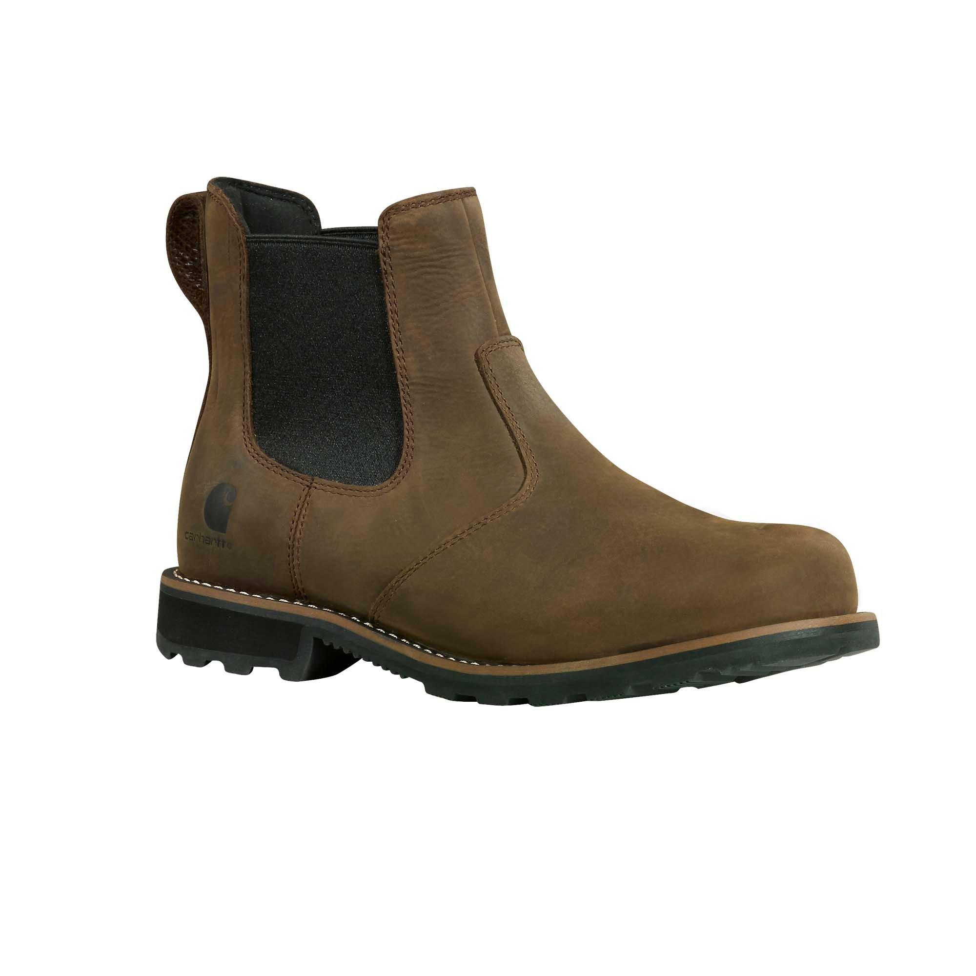 Carhartt Water Resistant Chelsea Soft Toe "Mossy Brown" Men's Wide Boot - BROWN Thumbnail View 3
