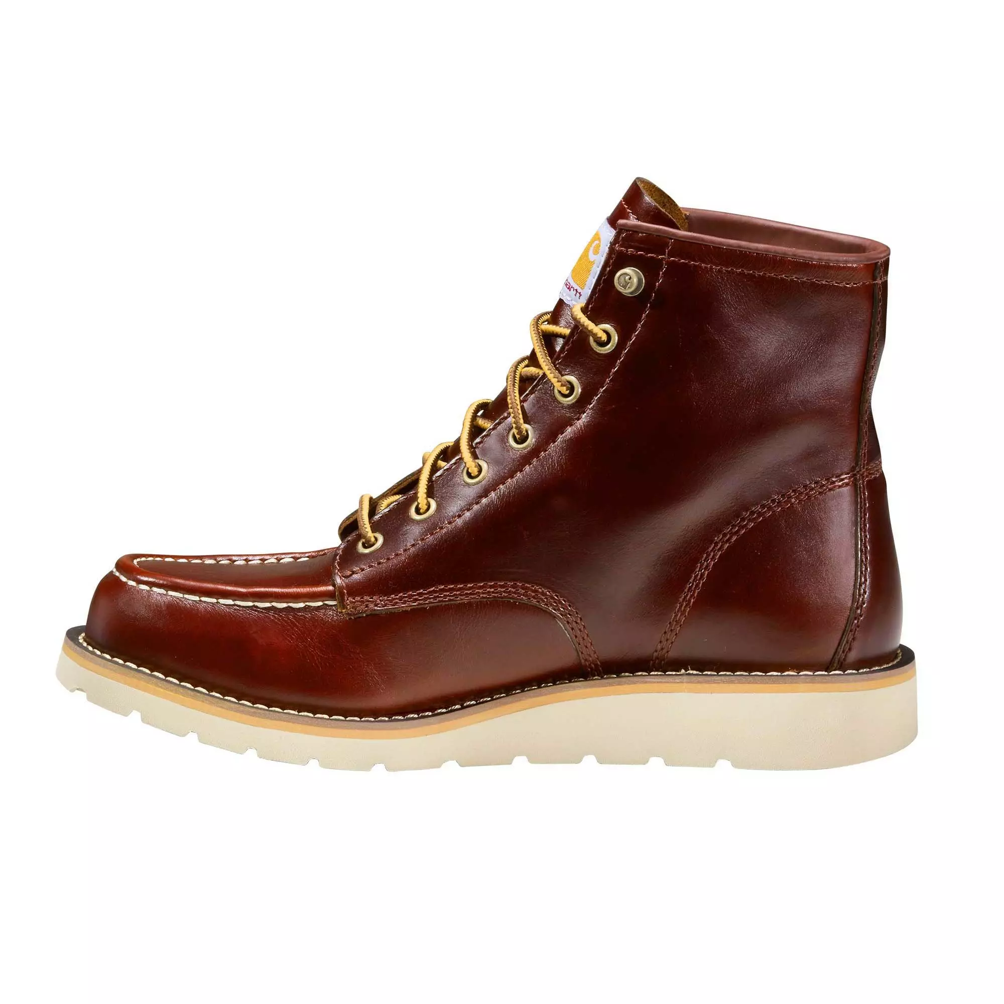 Carhartt 6" Moc Toe Wedge Boot Soft Toe "Red Brown" Men's Wide Boot - RED BROWN