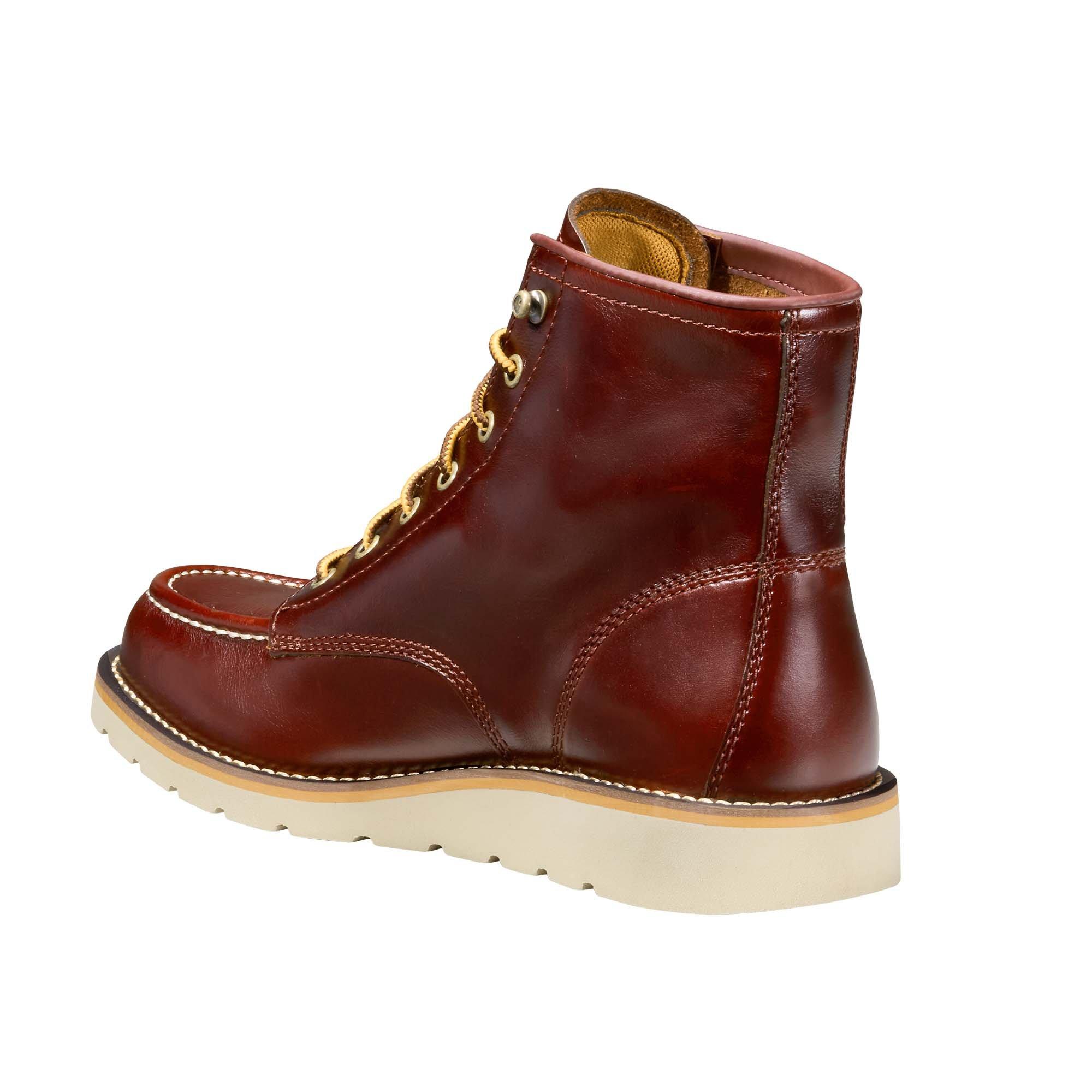 Carhartt 6" Moc Toe Wedge Boot Soft Toe "Red Brown" Men's Wide Boot - RED BROWN Thumbnail View 4
