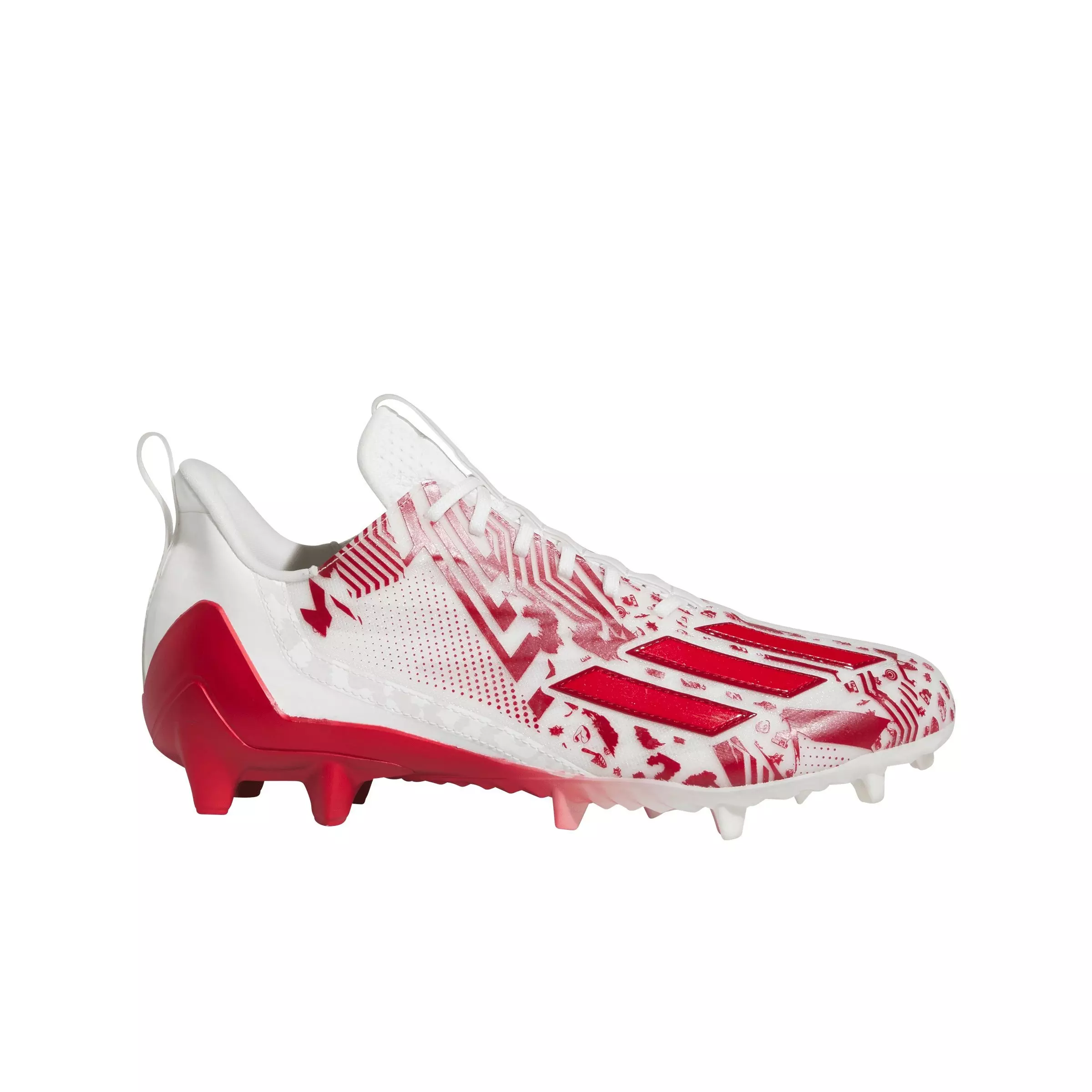 adidas adizero 12.0 Mismatch "Ftwr White/Tepo Red/Ftwr White" Men's Football Cleat - WHITE/RED/WHITE