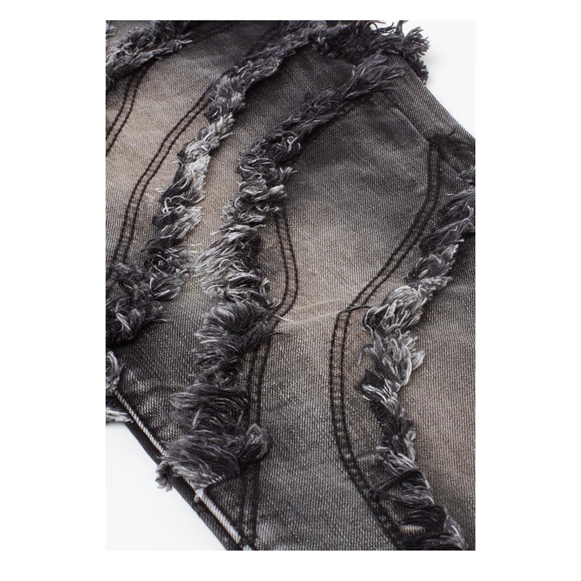 Frostiez Men's Frayed Black Straight Fit Jeans - BLACK Thumbnail View 4