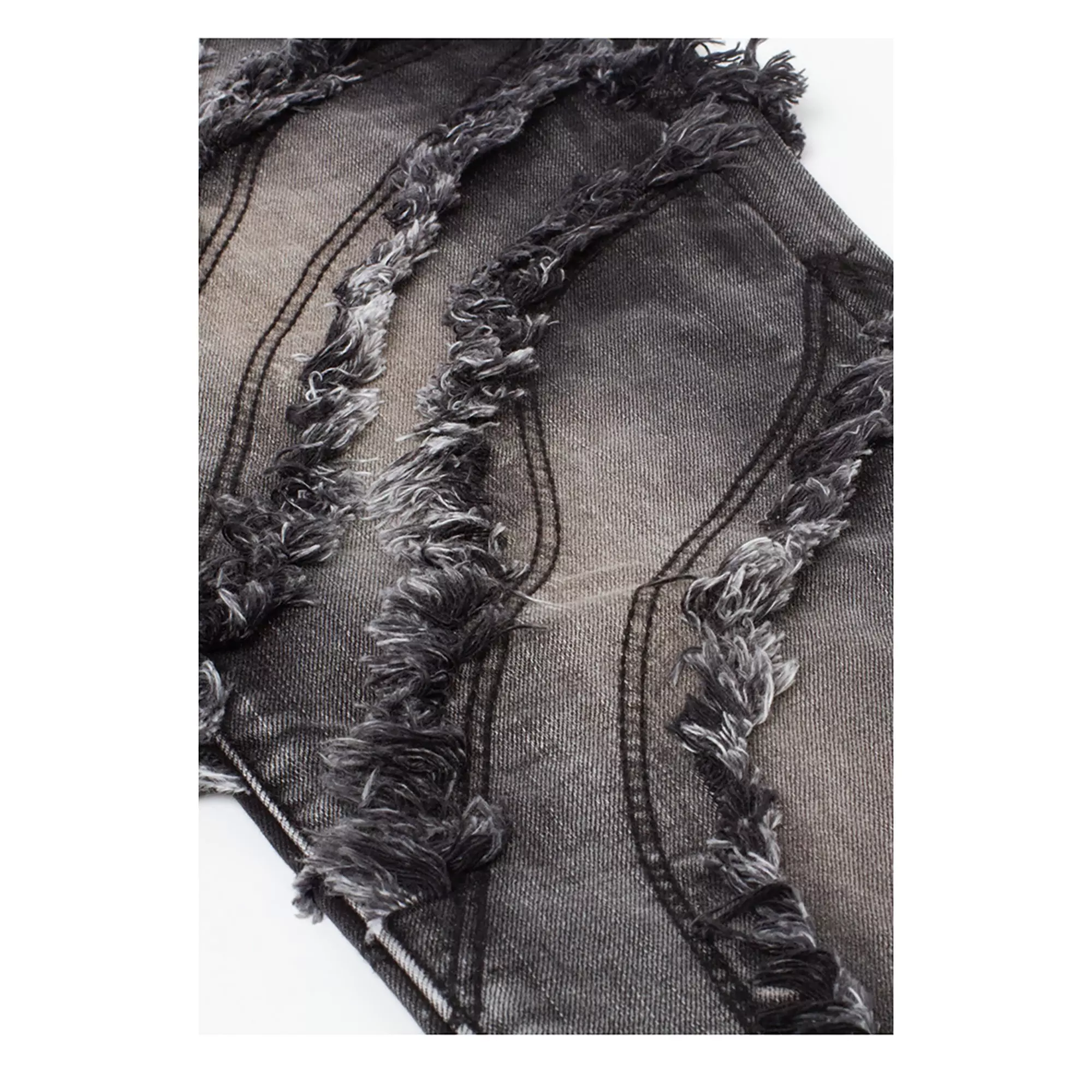 Frostiez Men's Frayed Black Straight Fit Jeans - BLACK