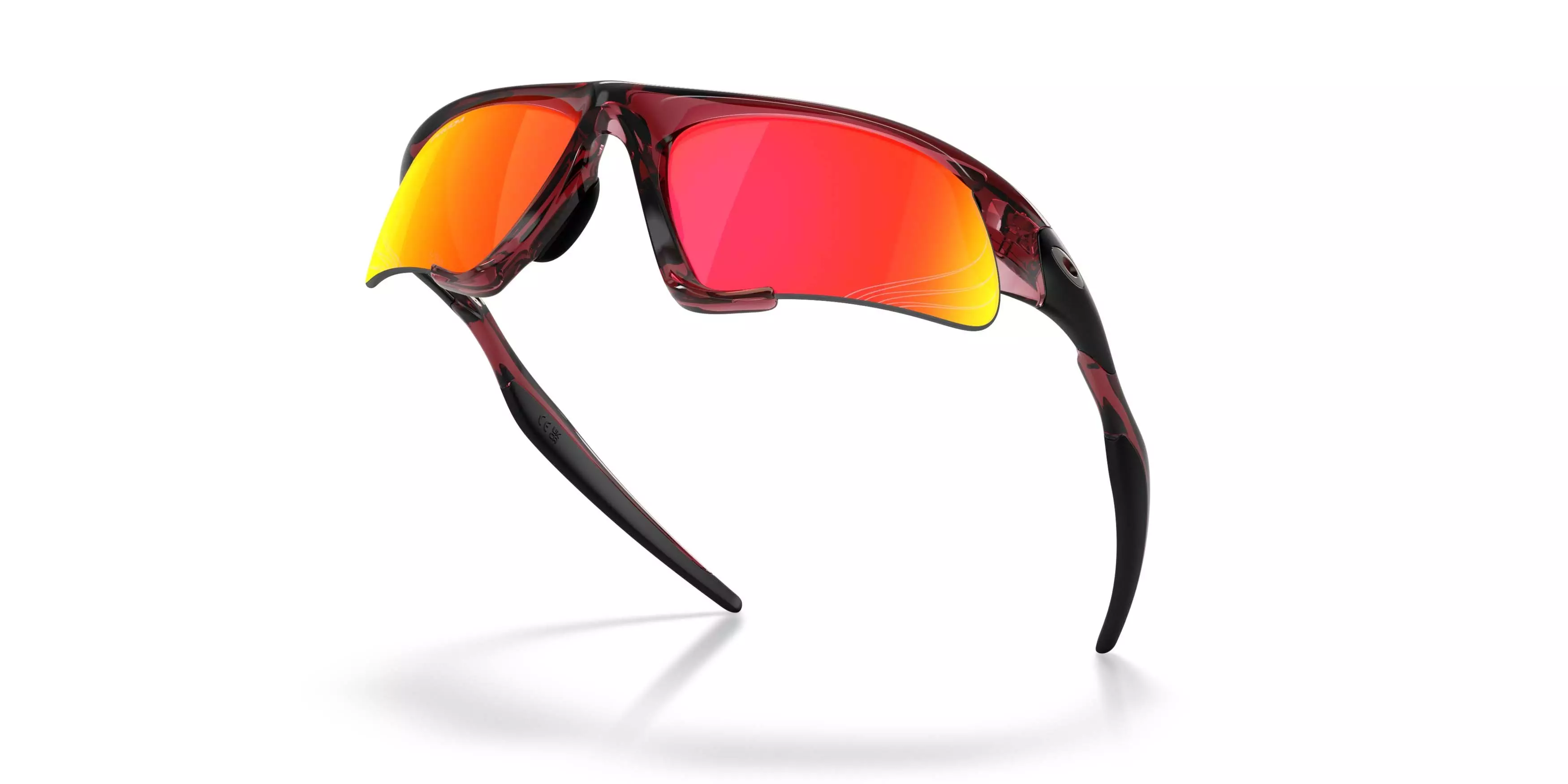 Oakley Suture Jacket Prizm Ruby Sunglasses - Transparent Iron Red - RED/GREY