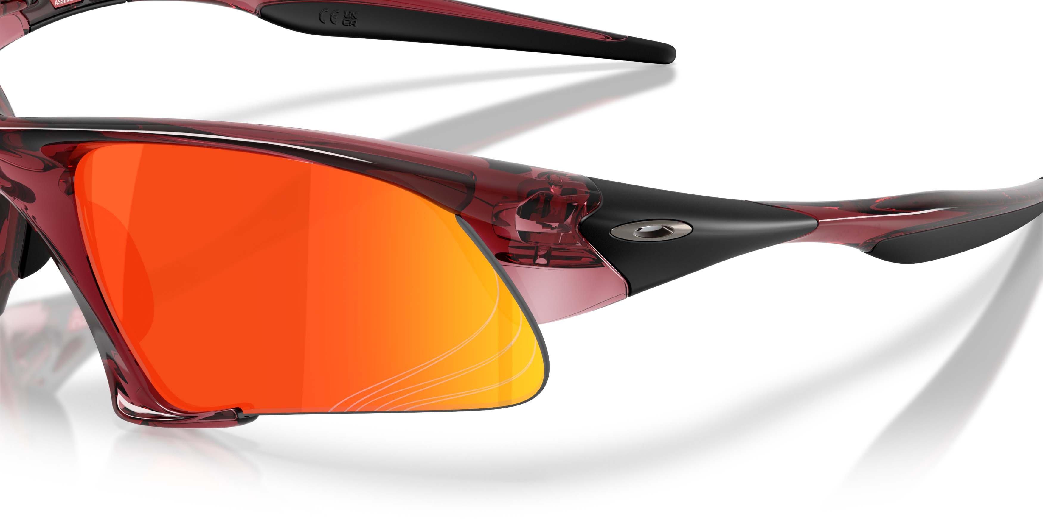 Oakley Suture Jacket Prizm Ruby Sunglasses - Transparent Iron Red - RED/GREY