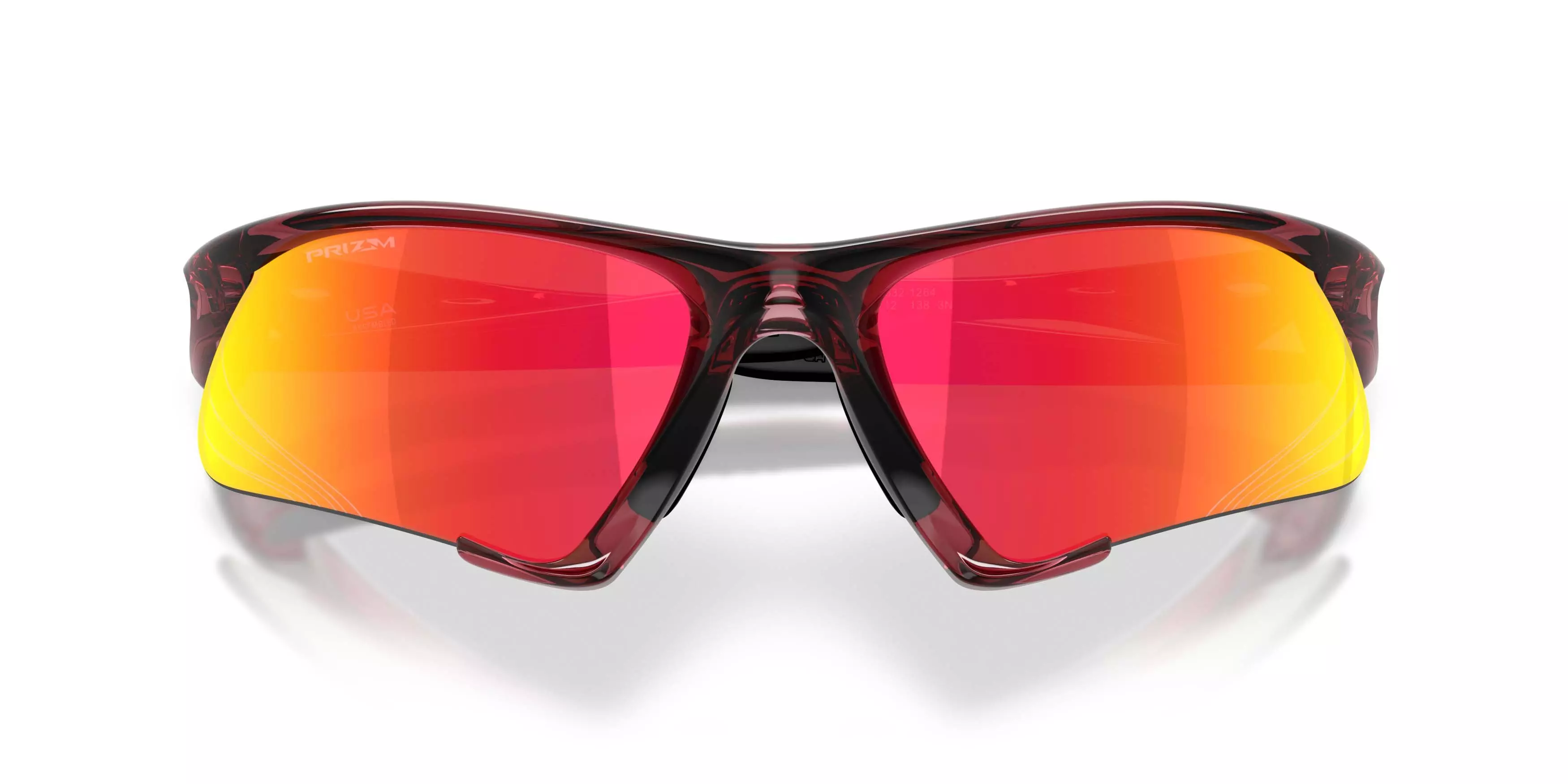 Oakley Suture Jacket Prizm Ruby Sunglasses - Transparent Iron Red - RED/GREY
