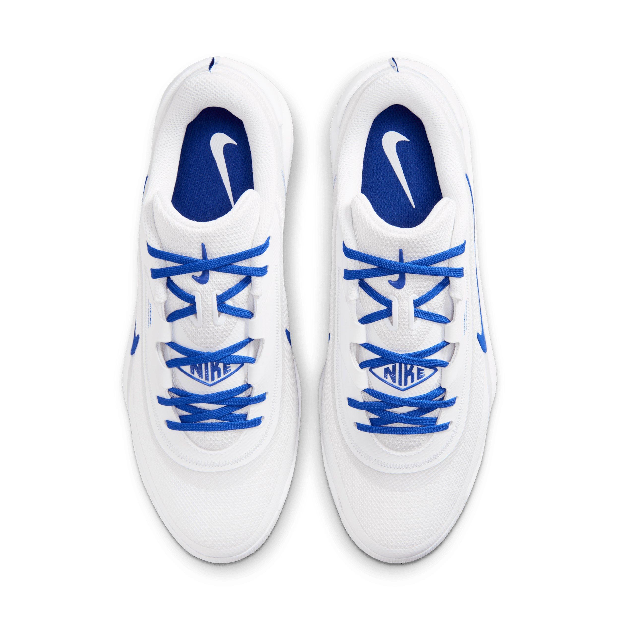 Nike Diamond Showcase MCS "White/Hyper Royal" Men's Baseball Cleat - WHITE/ROYAL Thumbnail View 4
