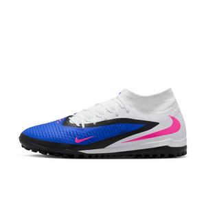 Nike Phantom 6 High Academy Turf "Racer Blue/White/Pink Blast" Men's Soccer Shoe