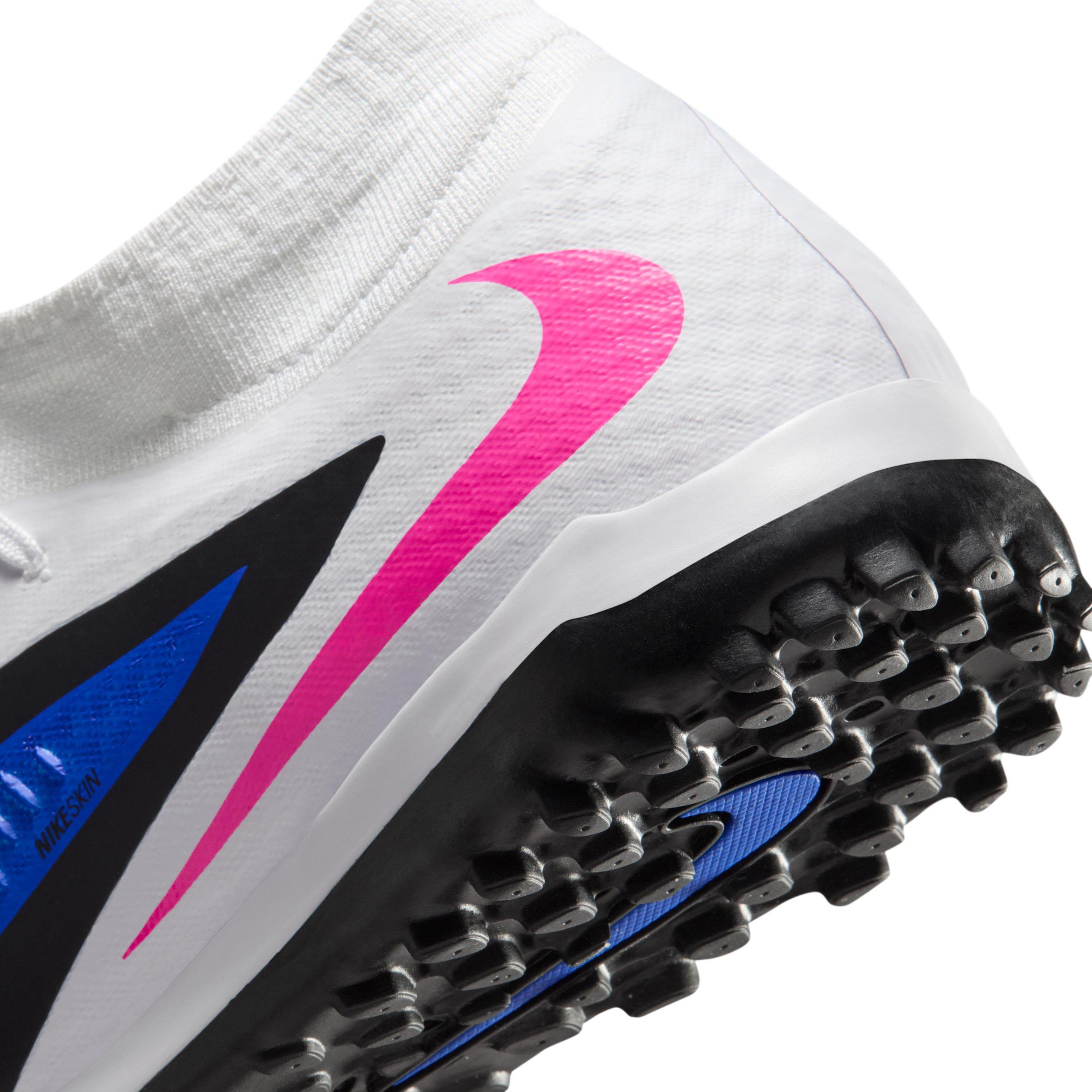 Nike Phantom 6 High Academy Turf "Racer Blue/White/Pink Blast" Men's Soccer Shoe - BLUE/WHITE/PINK Thumbnail View 8