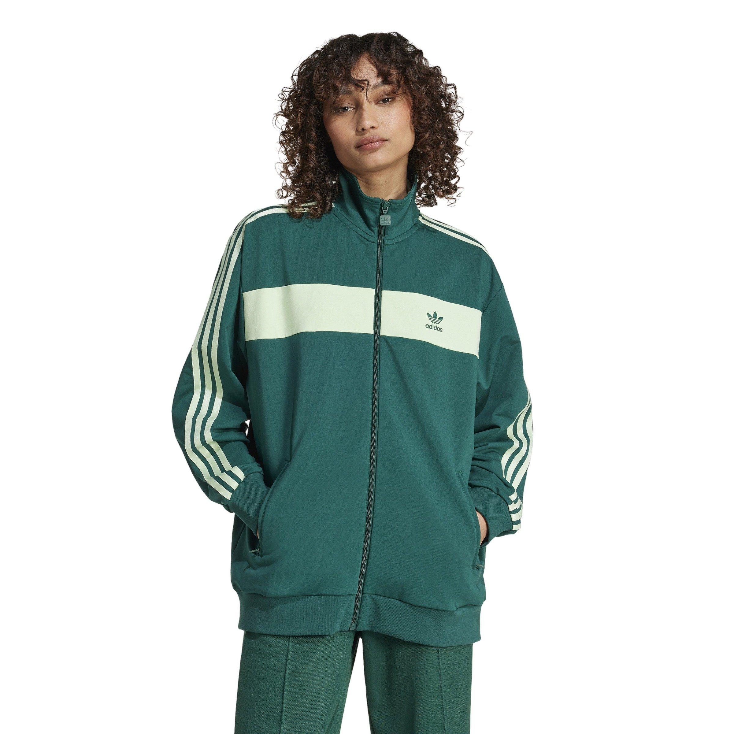 adidas Originals Women's Adilenium Colorblock Track Top -Green - GREEN Thumbnail View 1