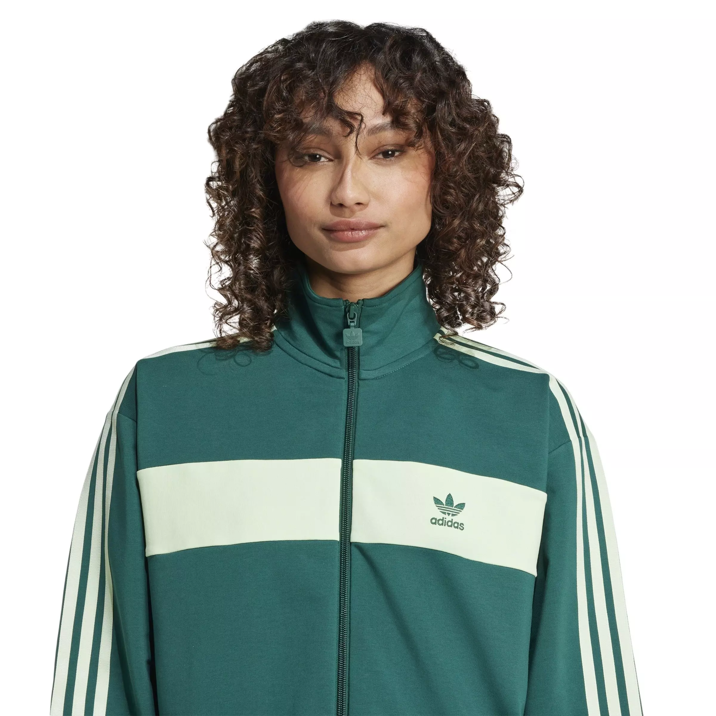 adidas Originals Women's Adilenium Colorblock Track Top -Green - GREEN
