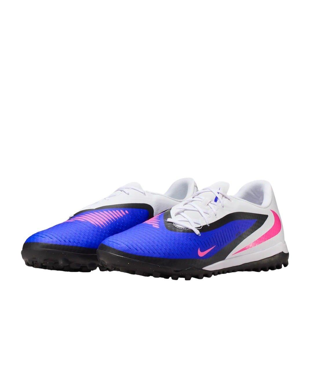 Nike Phantom 6 Low Academy Turf "Racer Blue/White/Pink Blast" Men's Soccer Shoe - BLUE/WHITE/PINK Thumbnail View 4