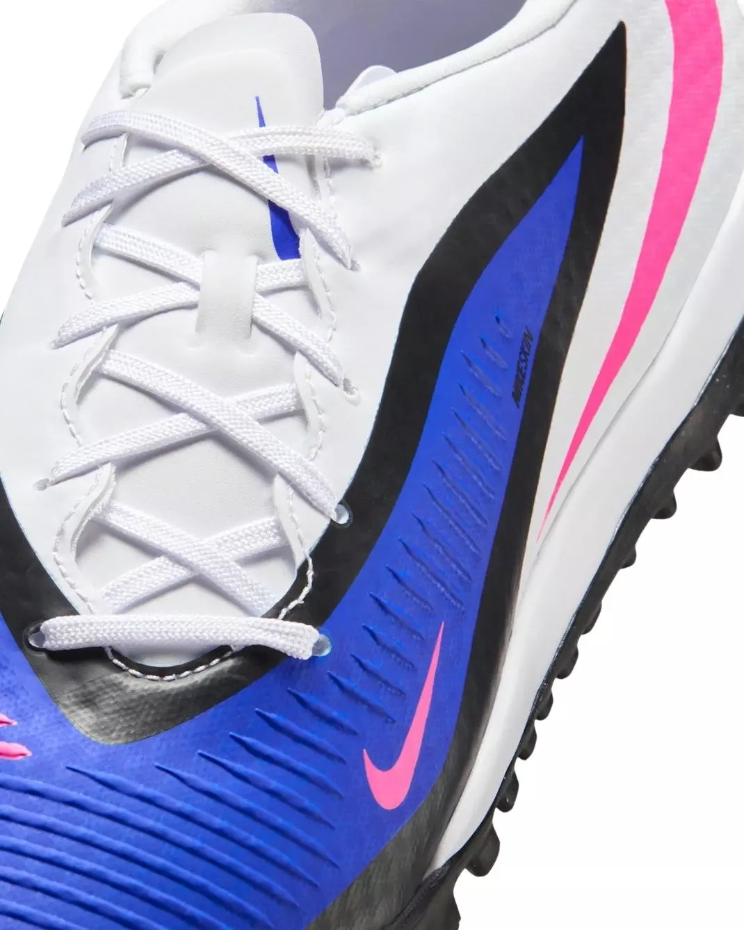 Nike Phantom 6 Low Academy Turf "Racer Blue/White/Pink Blast" Men's Soccer Shoe - BLUE/WHITE/PINK