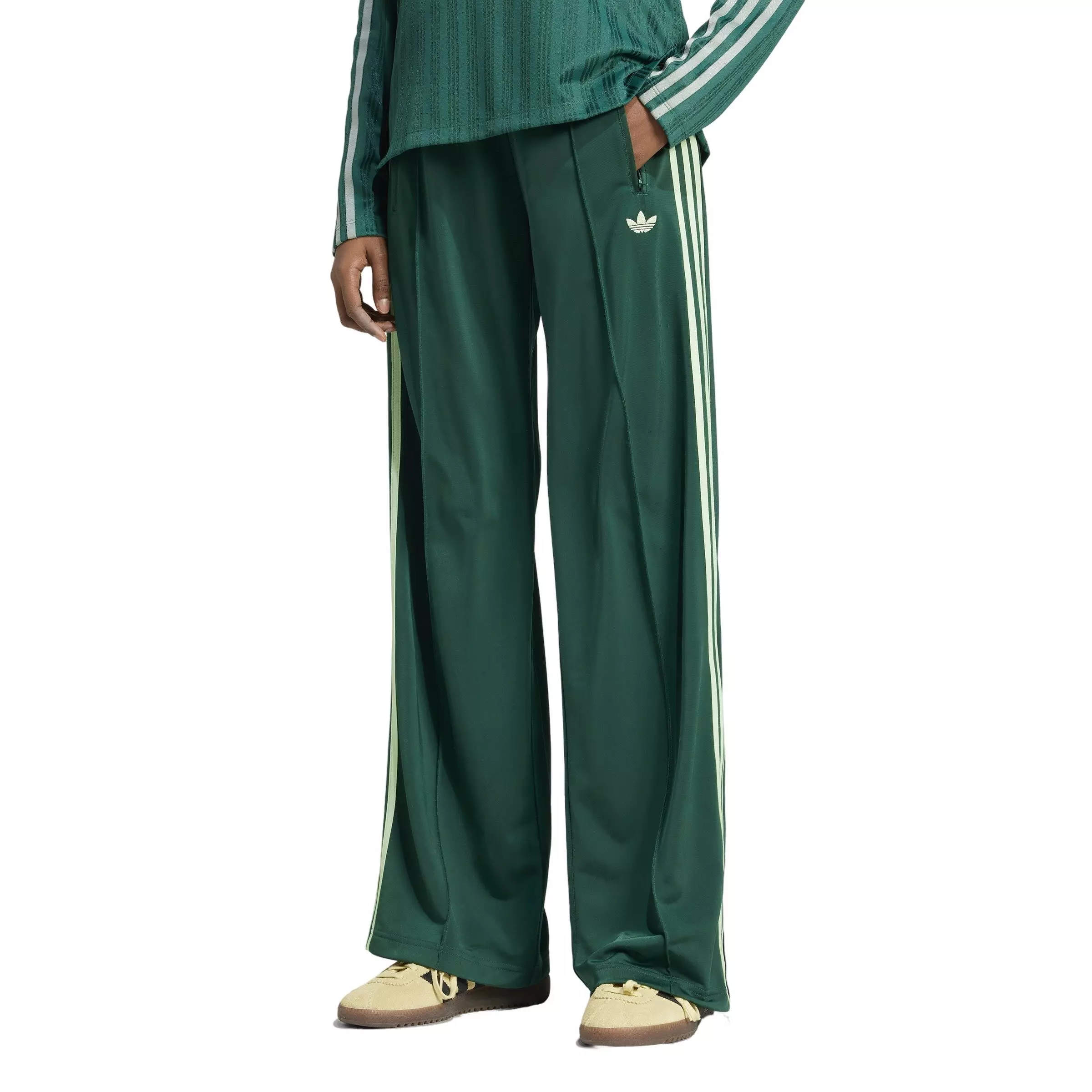 adidas Originals Women's Adicolor Classic Firebird Loose Track Tracksuit Bottoms -Green - GREEN