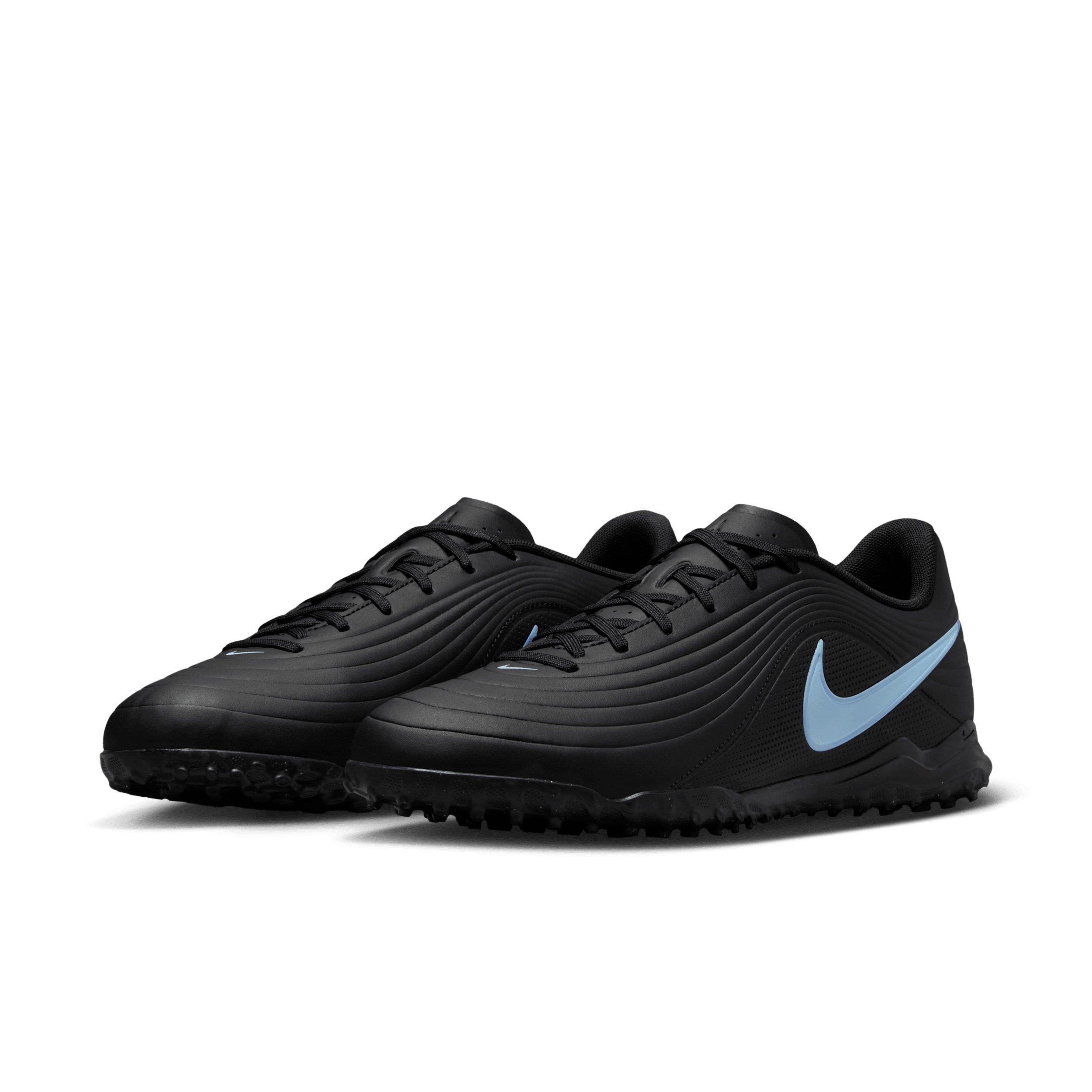 Nike Tiempo Maestro Club Turf "Black/Ice Blue" Men's Soccer Shoe - BLACK/BLUE Thumbnail View 3