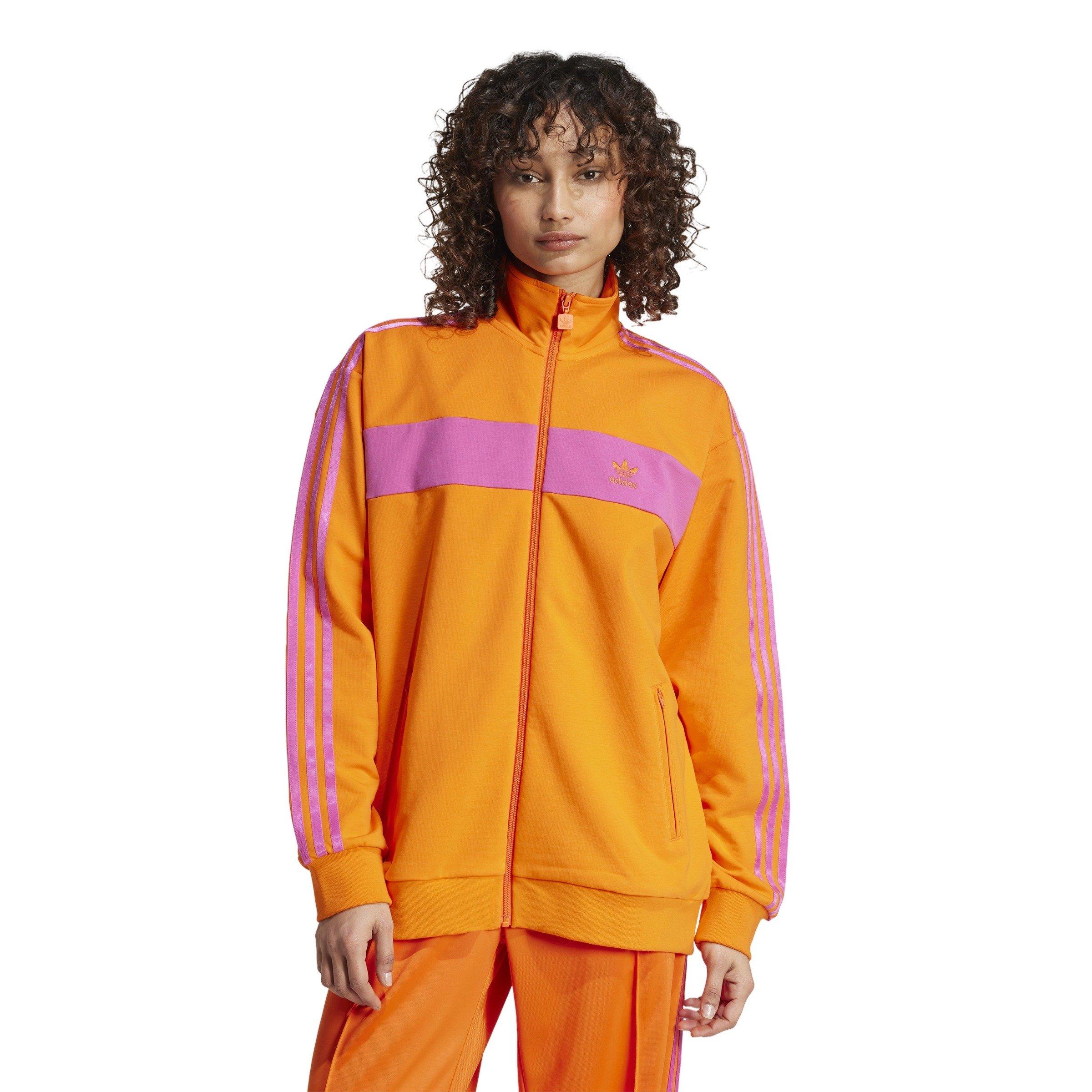 adidas Originals Women's Colorblock Track Top -Orange - ORANGE