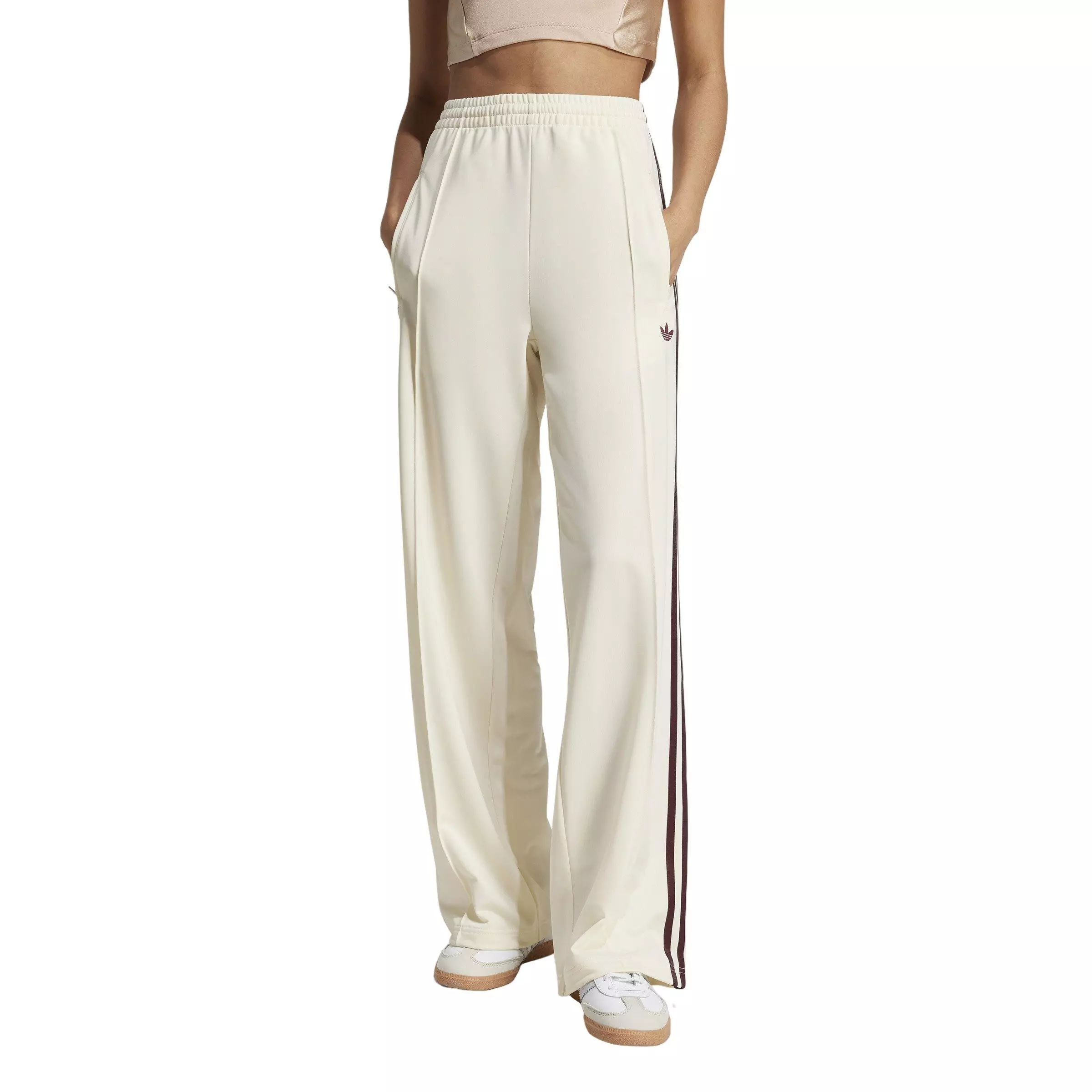 adidas Originals Women's Adicolor Classic Firebird Loose Track Tracksuit Bottoms -Beige/Red - BEIGE/RED