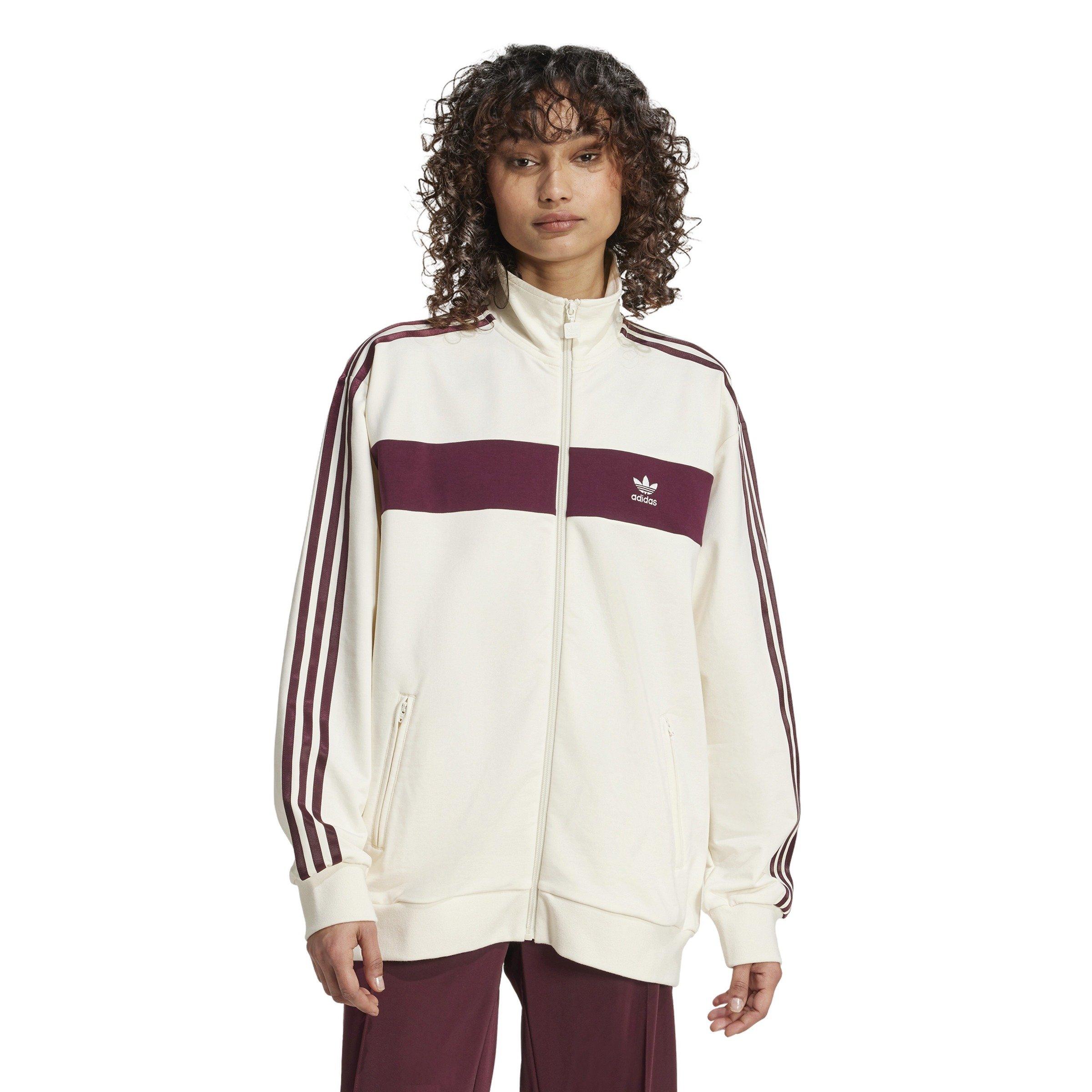 adidas Originals Women's Colorblock Track Top -Beige/Red - BEIGE/RED Thumbnail View 1