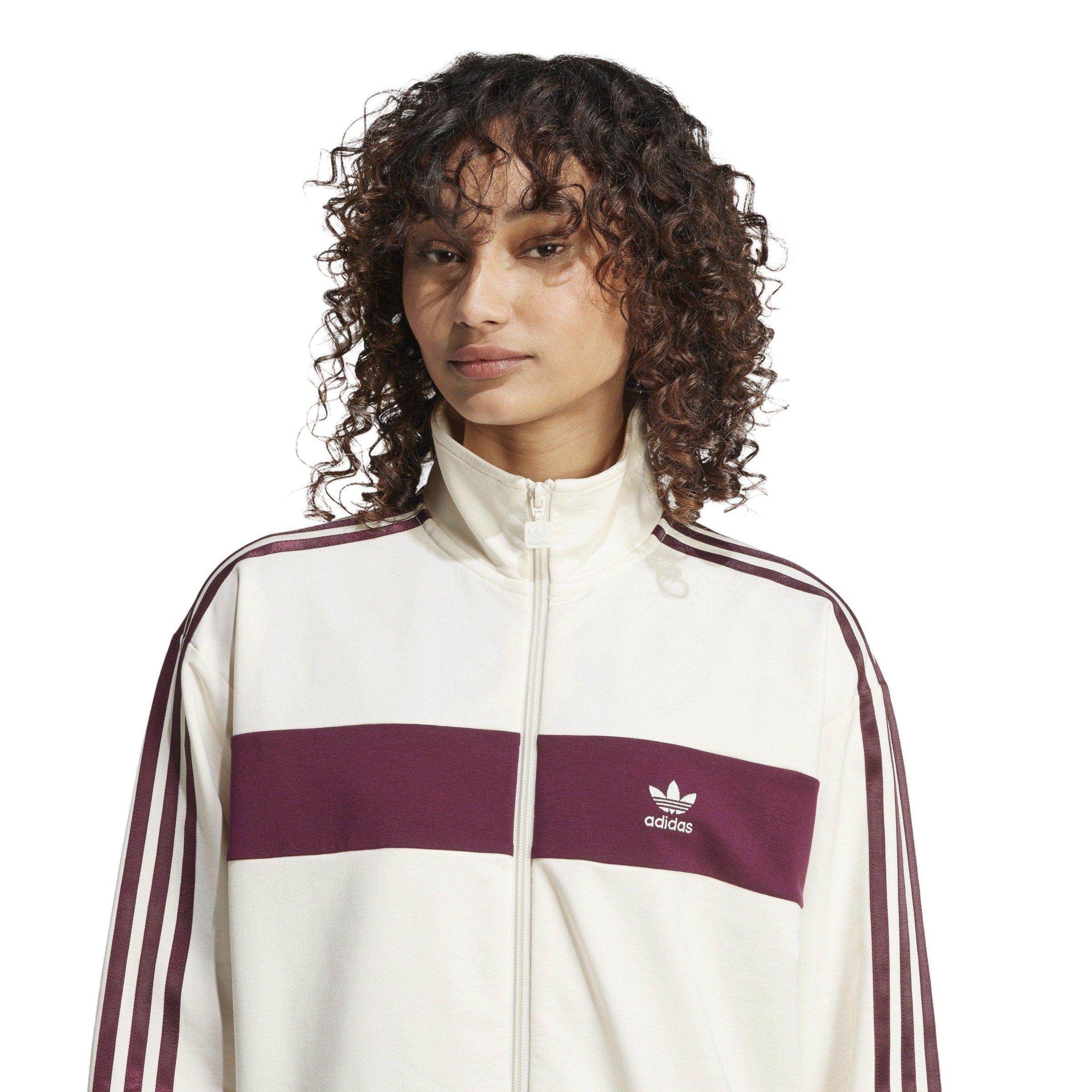 adidas Originals Women's Colorblock Track Top -Beige/Red - BEIGE/RED Thumbnail View 3