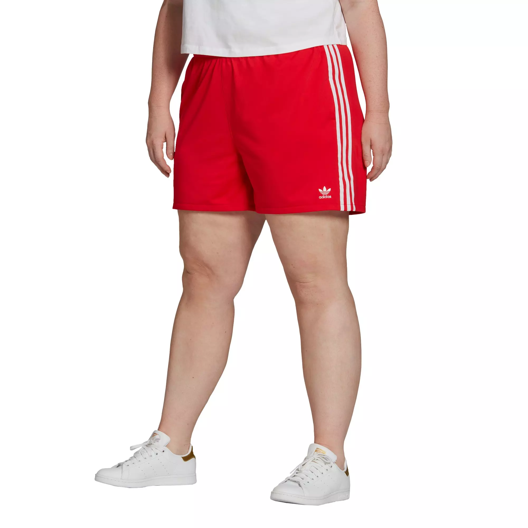 adidas Women's Originals 3-Stripes Shorts-Red - RED
