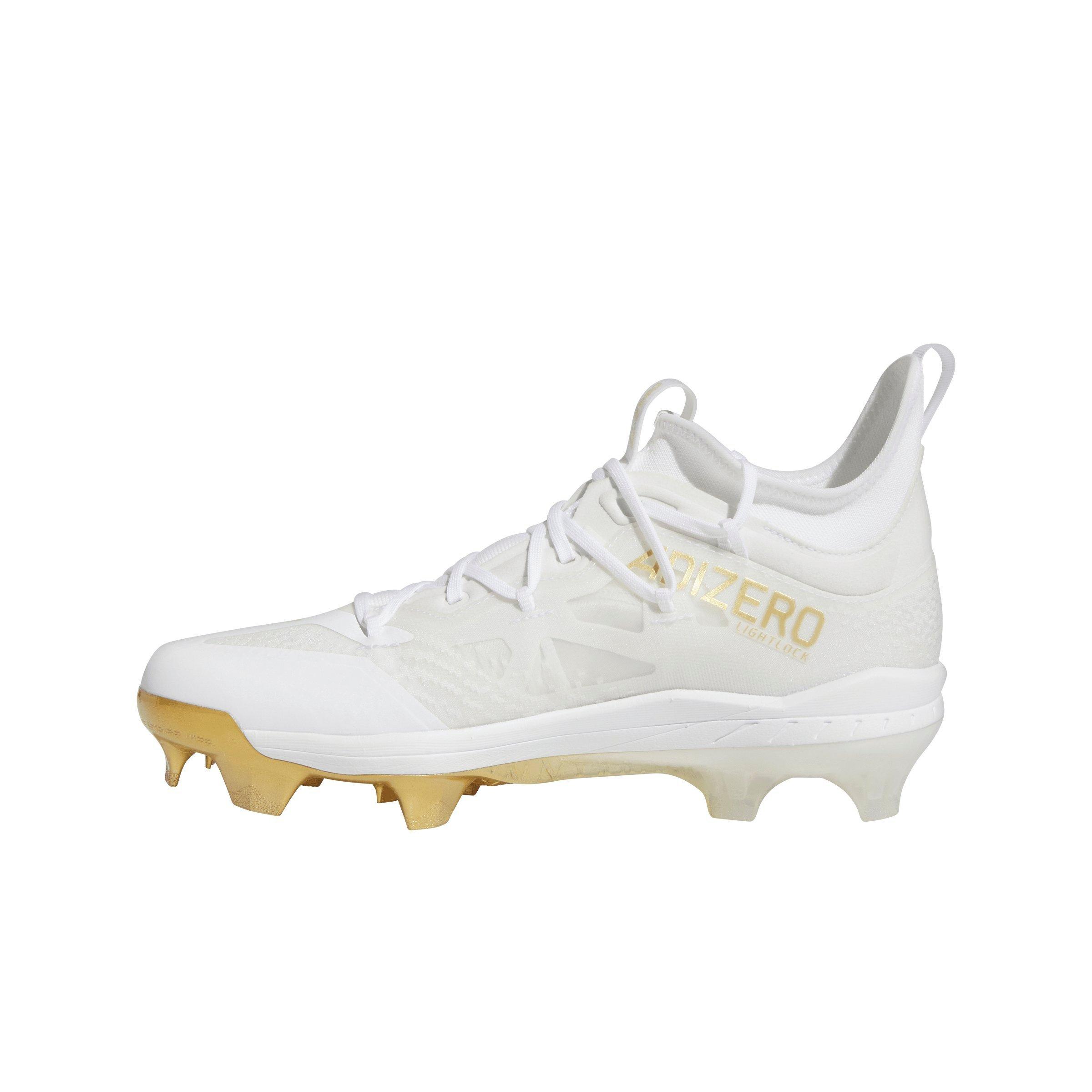 Autographed Adidas AfterBurner 6 Cleats (White/Gold)