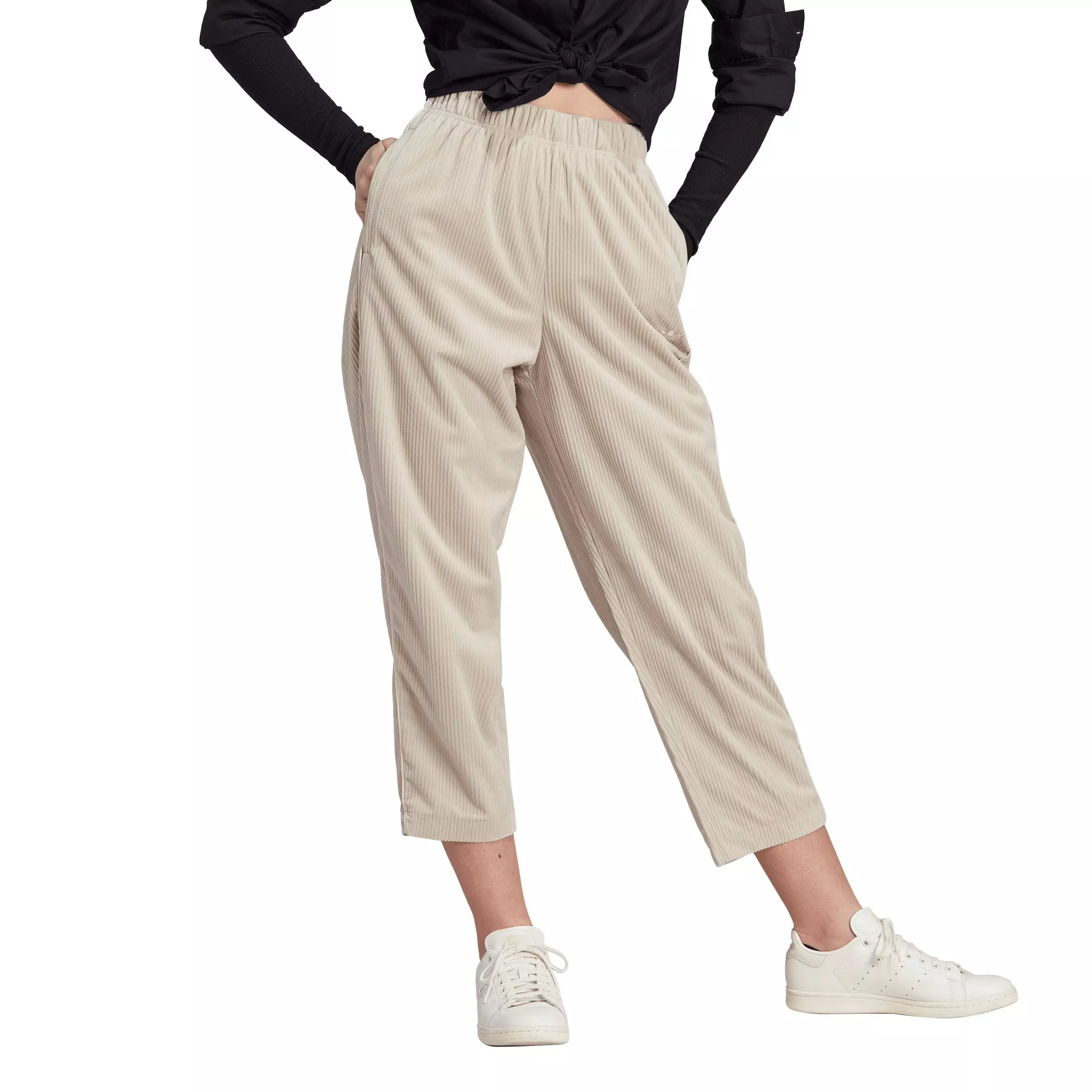 adidas Women's Open Hem Corduroy Pant - Beige - BEIGE