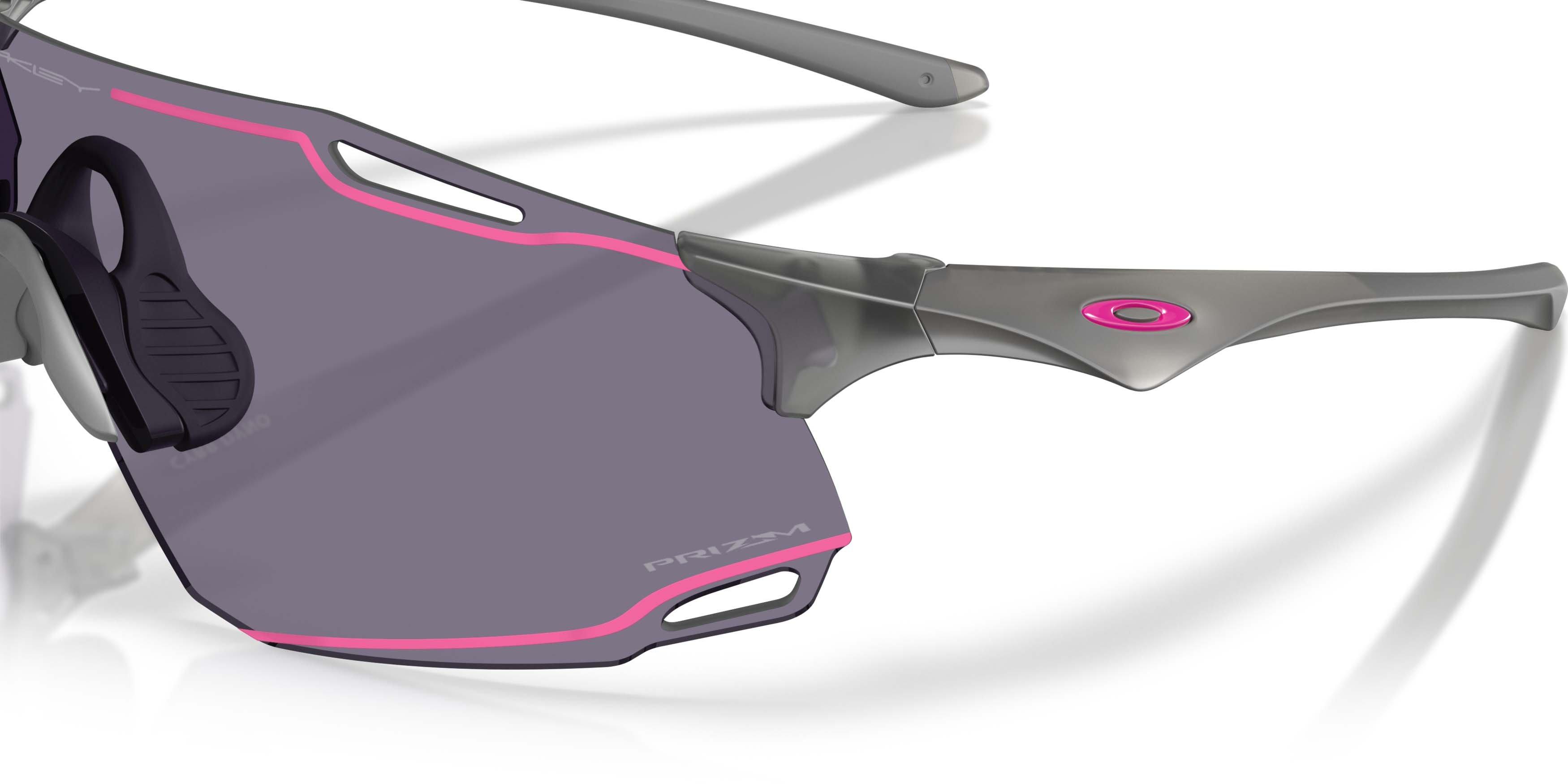 Oakley Cybr Dyno Smoke Prizm Grey Sunglasses - Matte Grey - GREY/PINK