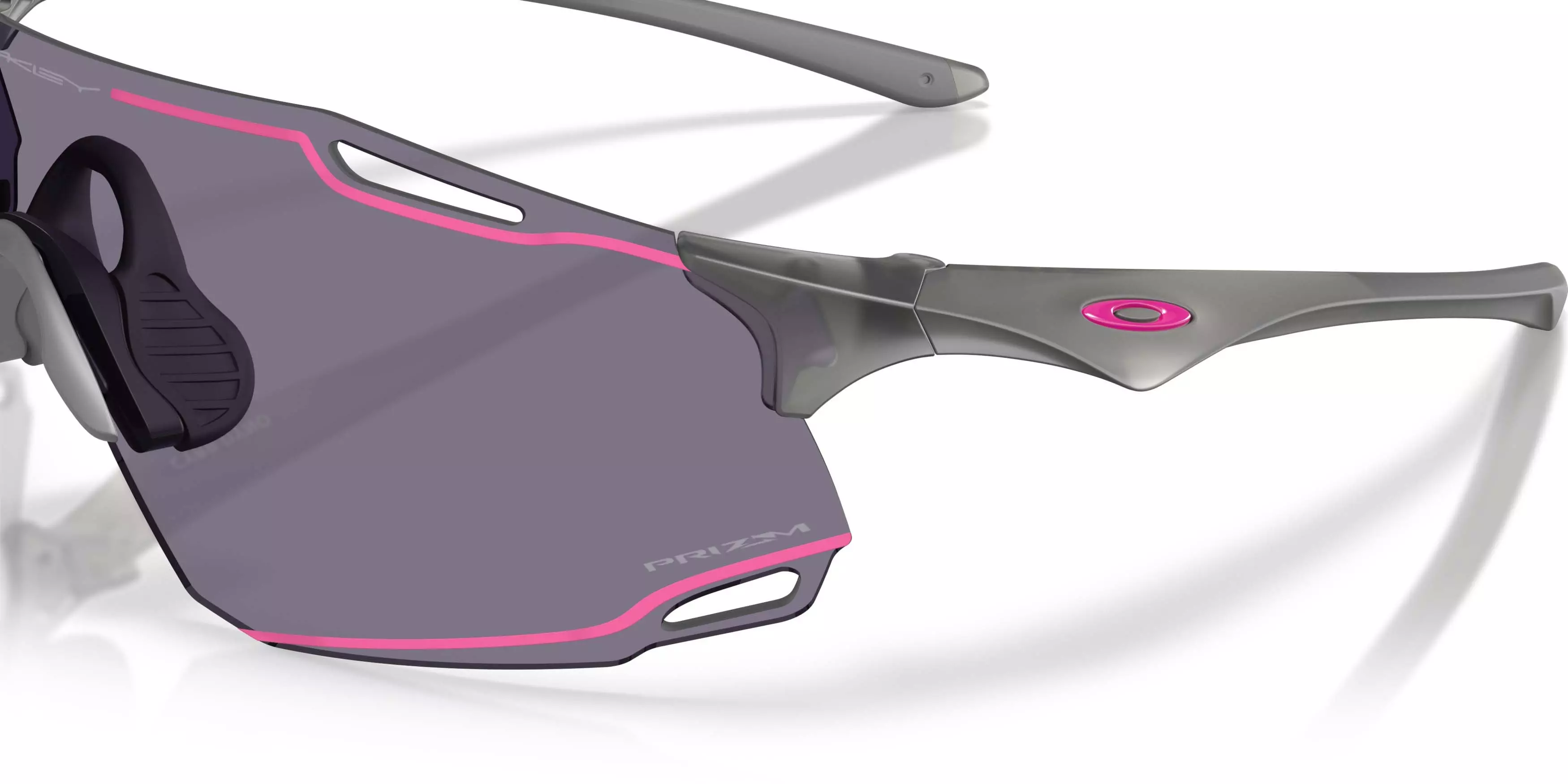 Oakley Cybr Dyno Smoke Prizm Grey Sunglasses - Matte Grey - GREY/PINK
