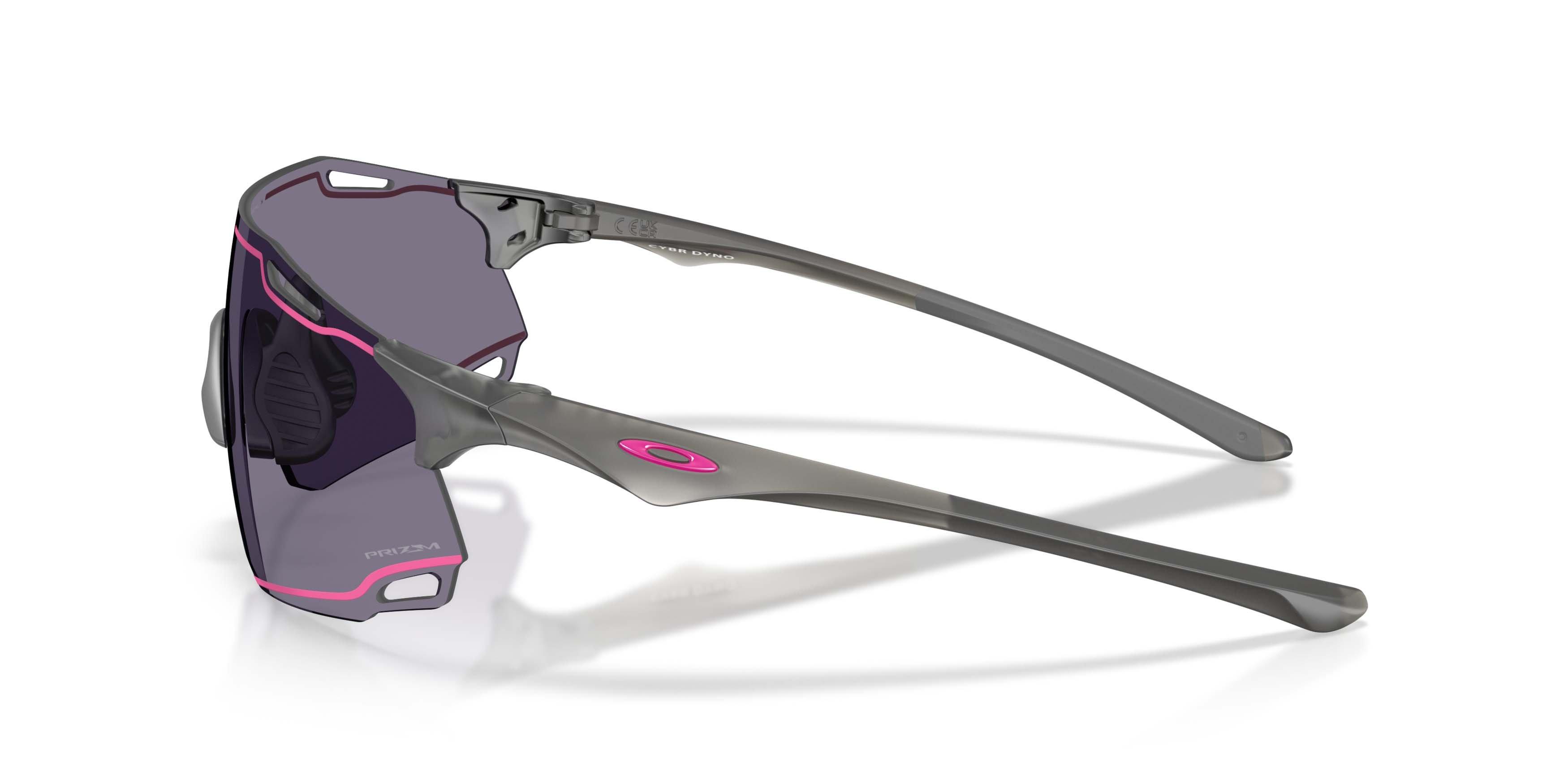 Oakley Cybr Dyno Smoke Prizm Grey Sunglasses - Matte Grey - GREY/PINK