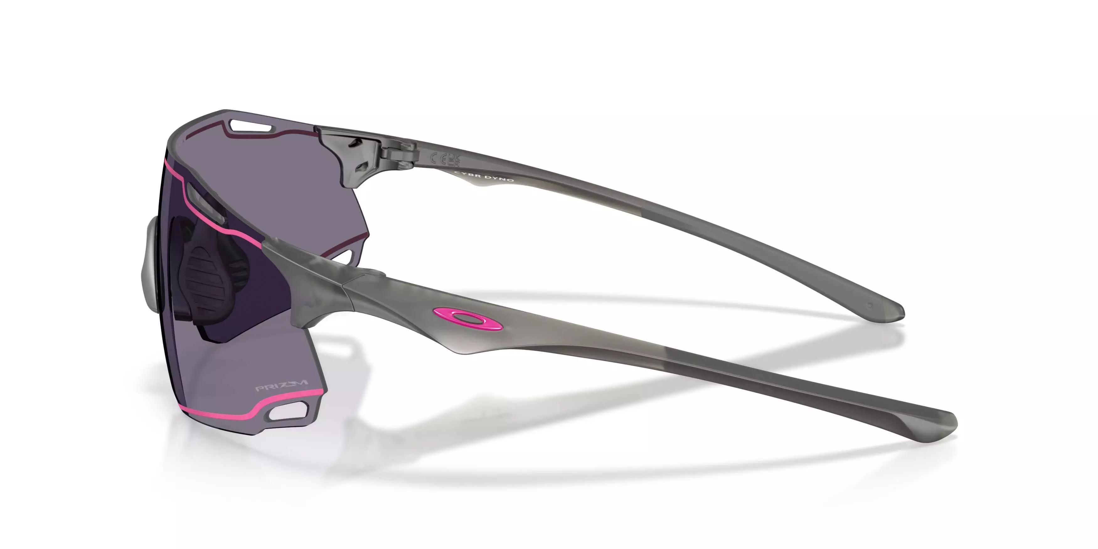 Oakley Cybr Dyno Smoke Prizm Grey Sunglasses - Matte Grey - GREY/PINK