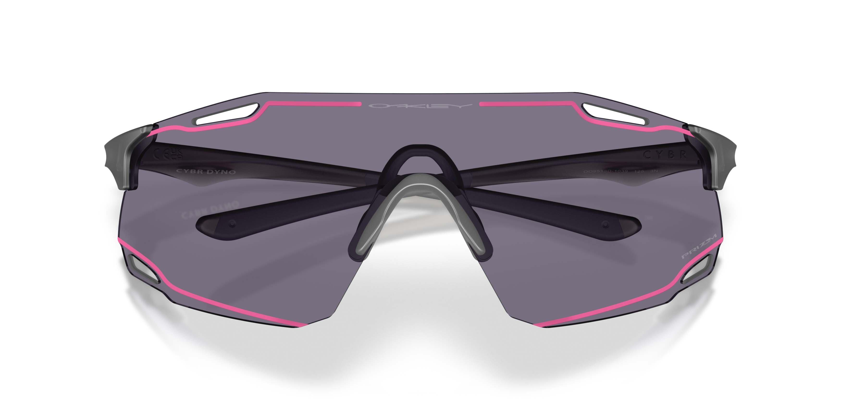Oakley Cybr Dyno Smoke Prizm Grey Sunglasses - Matte Grey - GREY/PINK