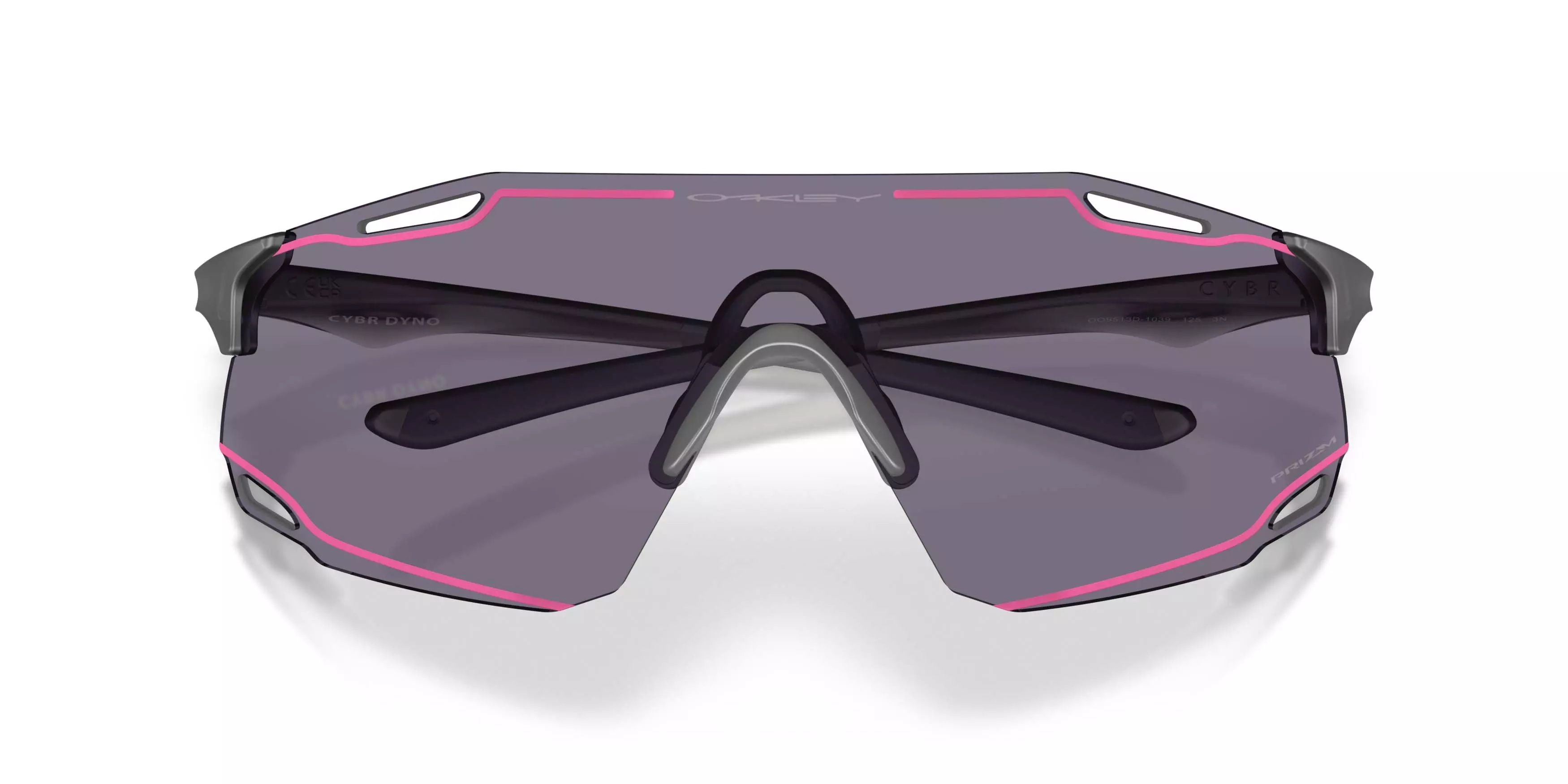 Oakley Cybr Dyno Smoke Prizm Grey Sunglasses - Matte Grey - GREY/PINK