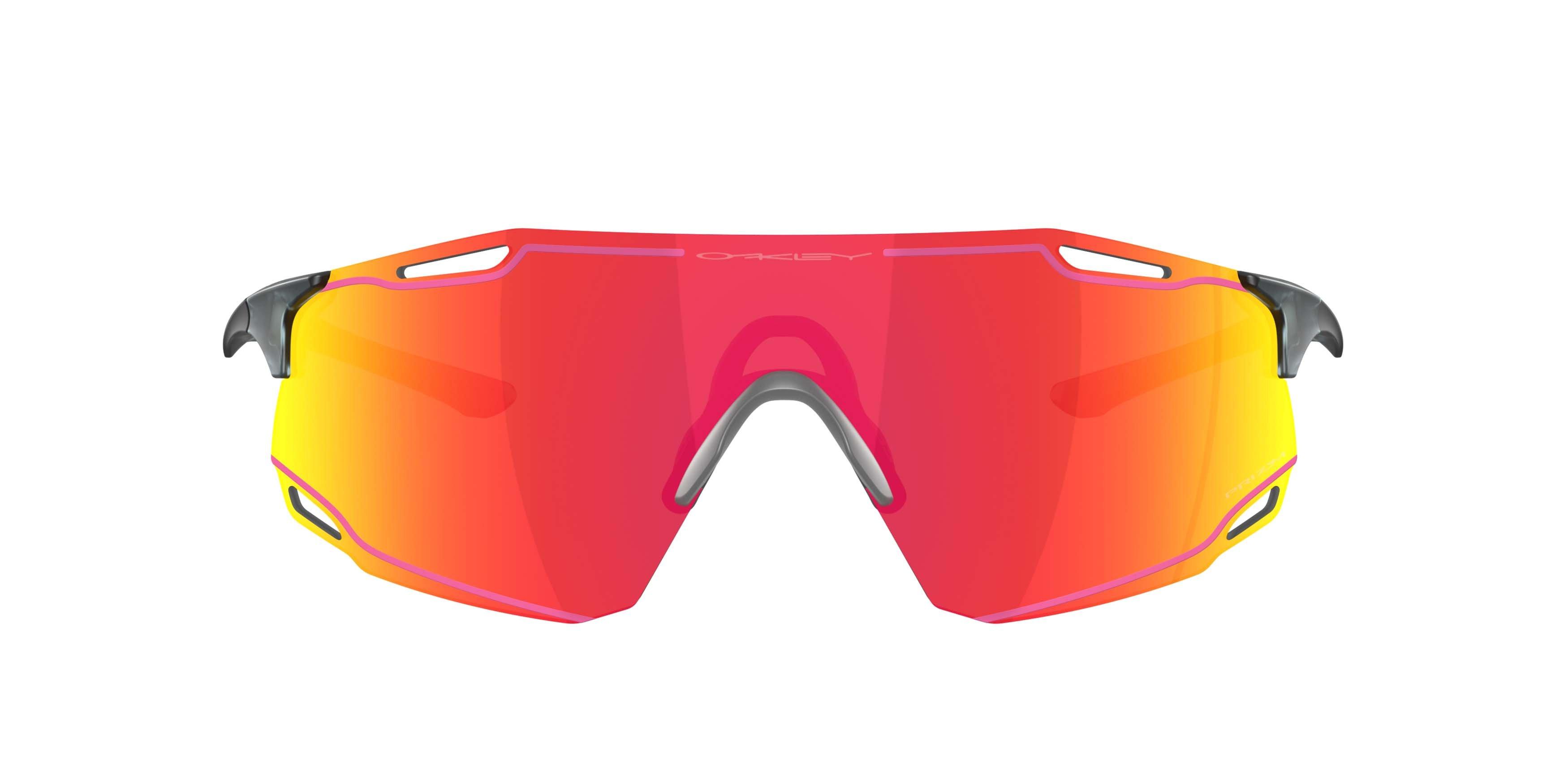 Oakley Cybr Dyno Prizm Ruby Sunglasses - Matte Crystal Black - BLACK/RED
