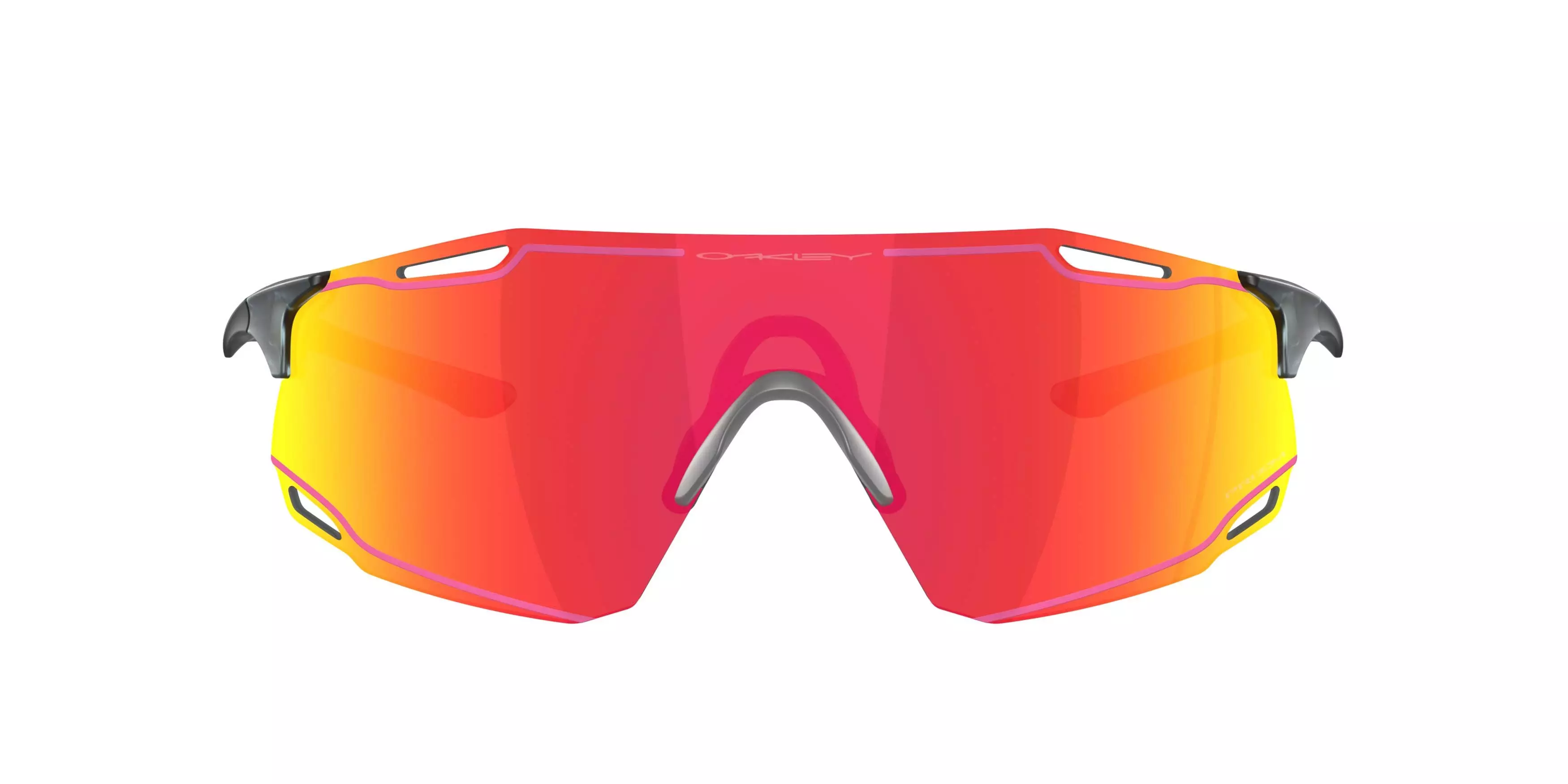 Oakley Cybr Dyno Prizm Ruby Sunglasses - Matte Crystal Black - BLACK/RED