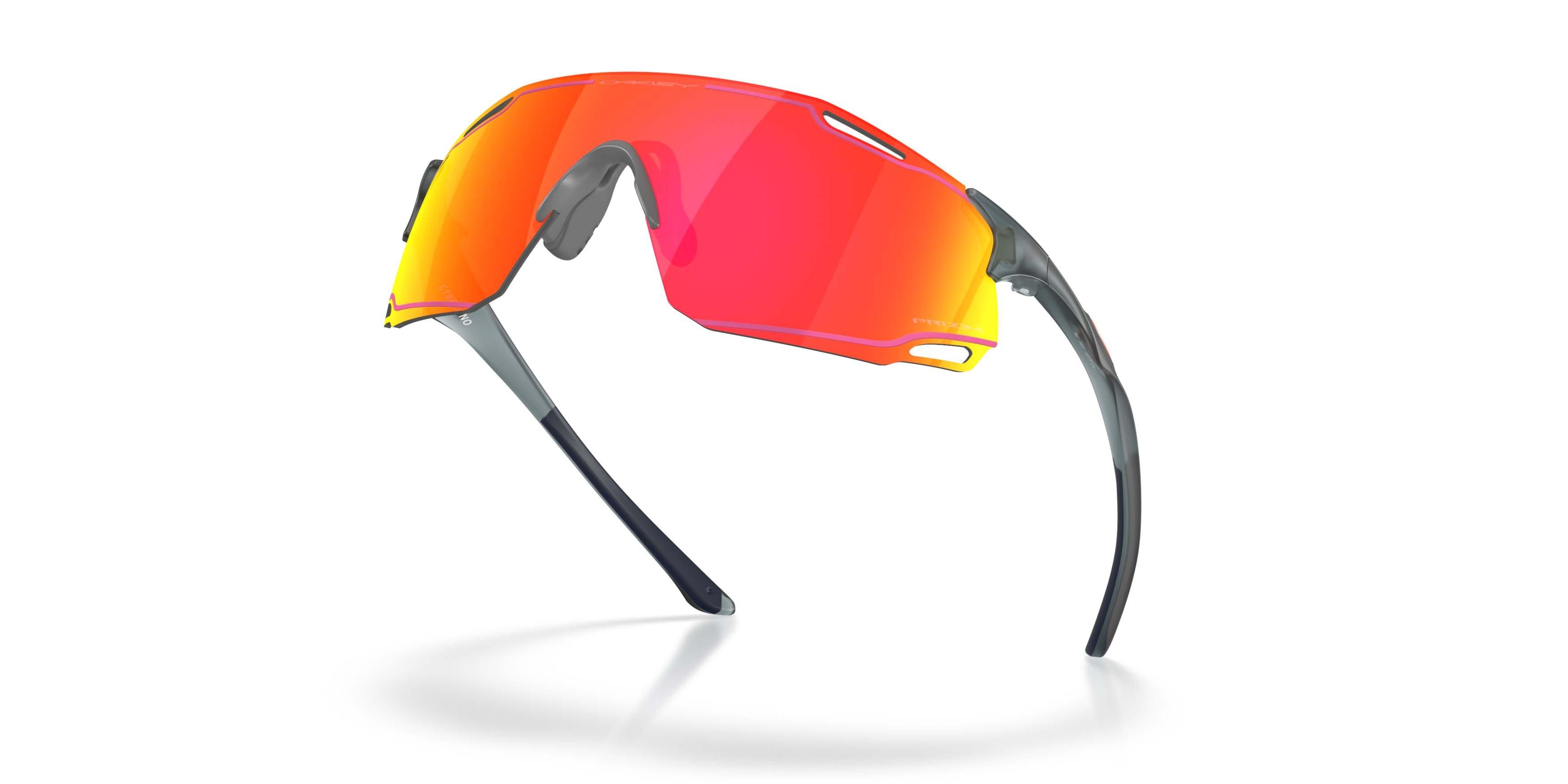 Oakley Cybr Dyno Prizm Ruby Sunglasses - Matte Crystal Black - BLACK/RED